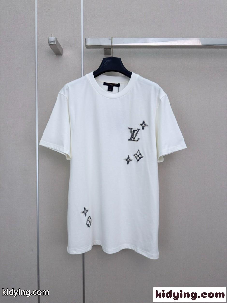 エンブロイダリー シグネチャーTシャツ ルイ・ヴィトン Tシャツ コピー ホワイト-2