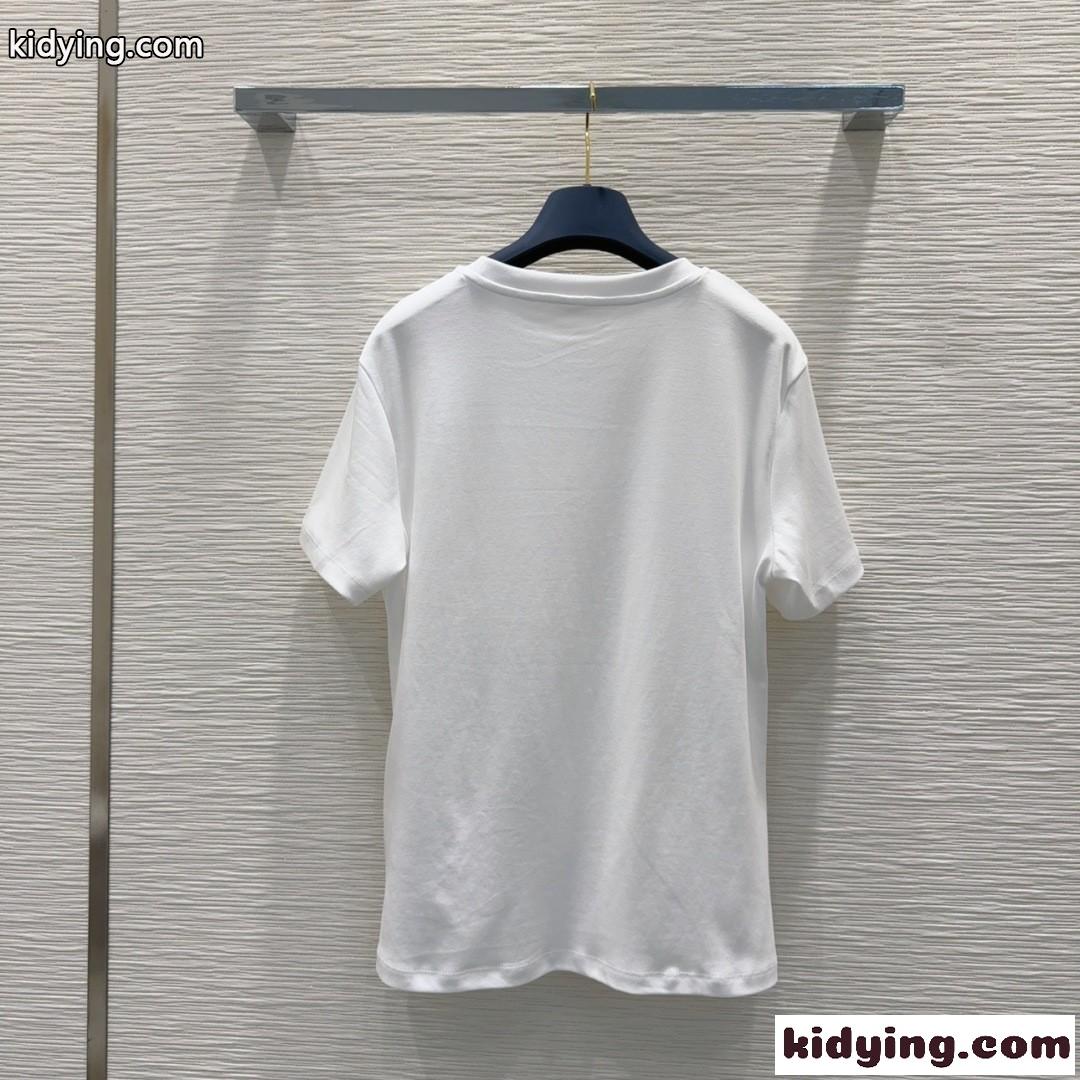 ブロイダリー LV Tシャツ ルイ・ヴィトン 半袖Tシャツ コピー クルーネック ホワイト-4