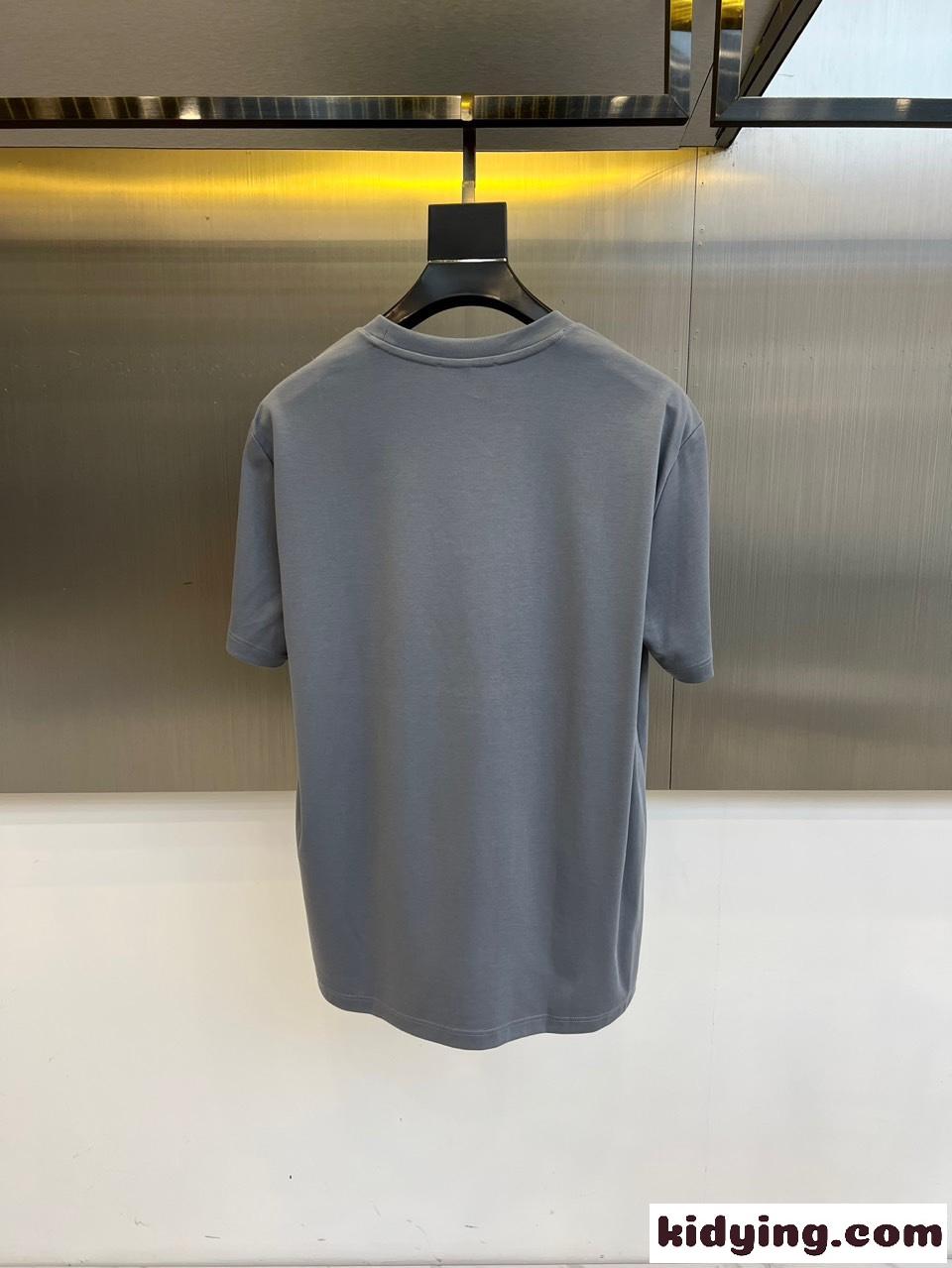 おしゃれ 合わせやすい クルーネック エルメス Tシャツ 偽物 グレー-4