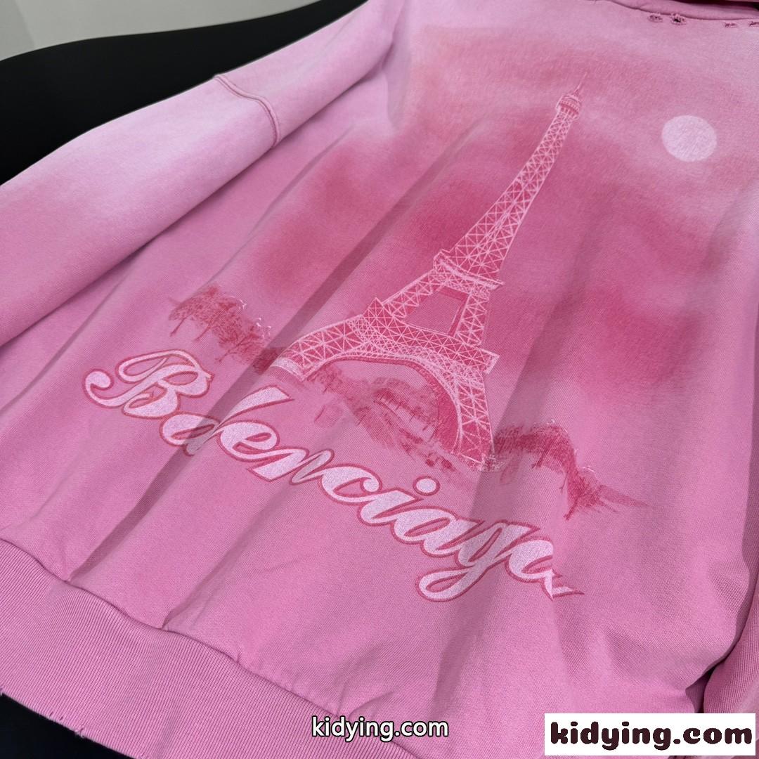 PARIS MOON HOODIE オーバーサイズ バレンシアガ パーカー コピー ピンク-2