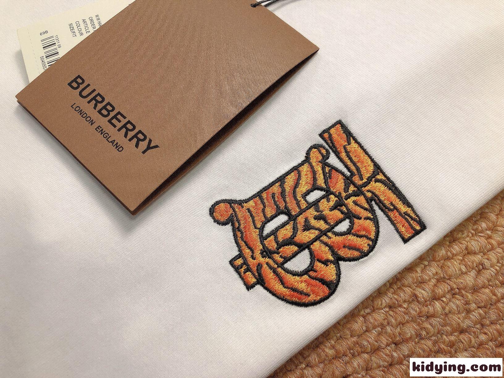 定番 レディース メンズ コットン 刺繍 着心地いい バーバリー 半袖tシャツ コピー ホワイト ブラック-3