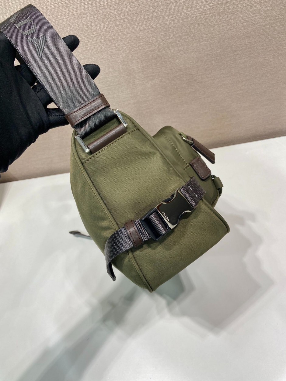 プラダ スピードロック Re-Nylon レザー ショルダーバッグ スーパーコピー グリーン-2