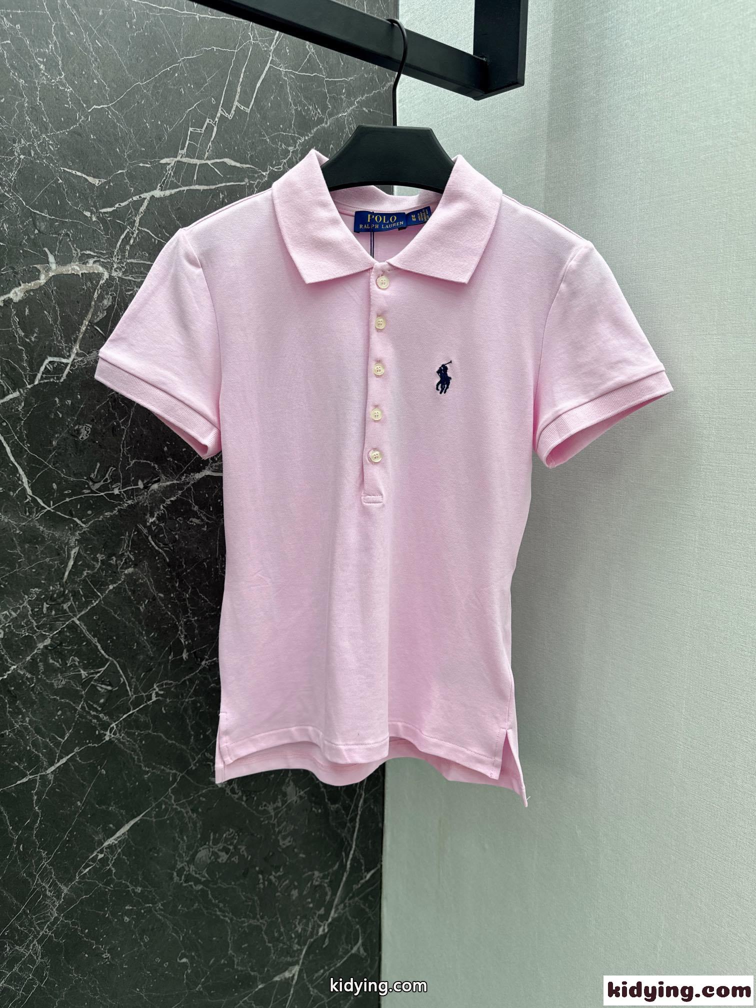 スリム フィット ストレッチ ポロシャツ ラルフローレン 半袖Tシャツ コピー ピンク-2