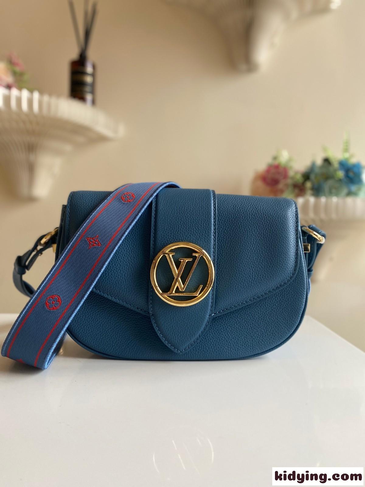 M58967 LV ポンヌフ・ソフト MM ルイ・ヴィトン バッグ コピー ショルダーバッグ ブルー-0