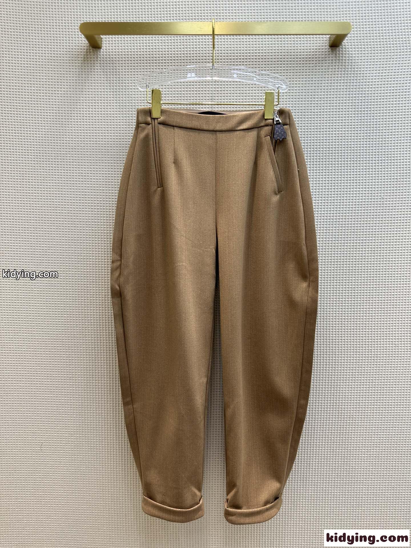 洗練された ヘリンボーン バギーパンツ ルイヴィトン パンツ コピー-0