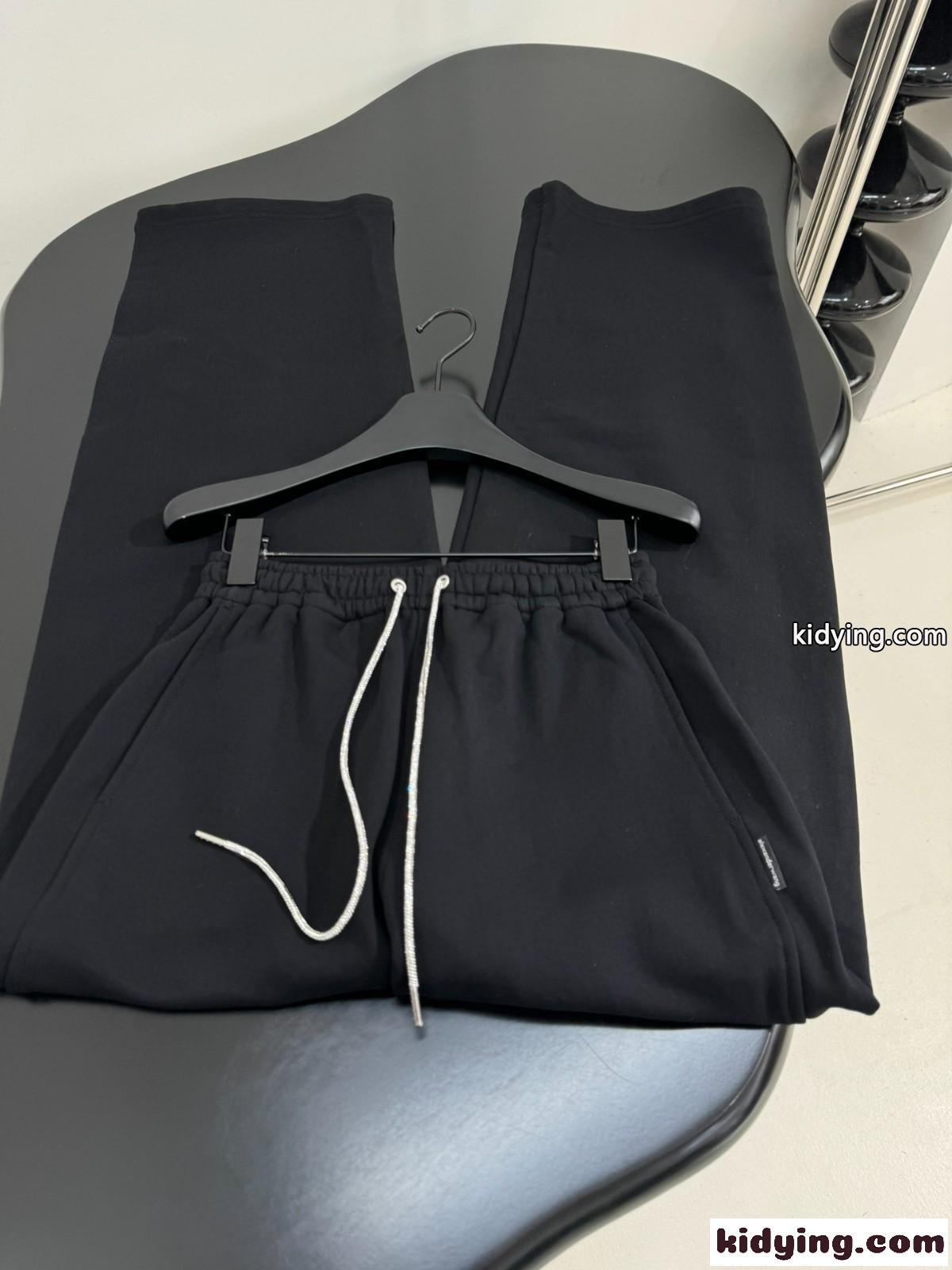 シンプル ユニセックス スウェットパンツ アレキサンダーワング パンツ 偽物 ブラック-3