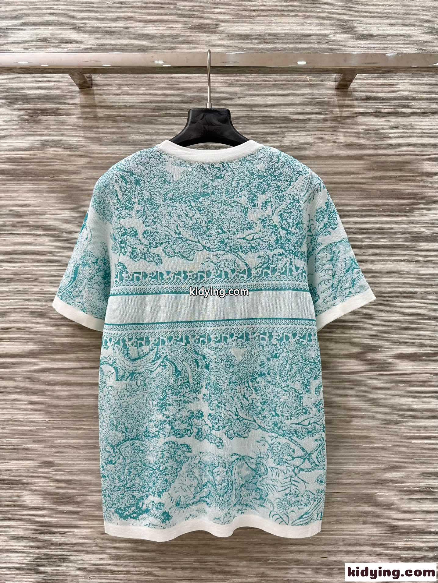 エレガント 半袖ニット クルーネック クリスチャン・ディオール Tシャツ 偽物 グリーン-4