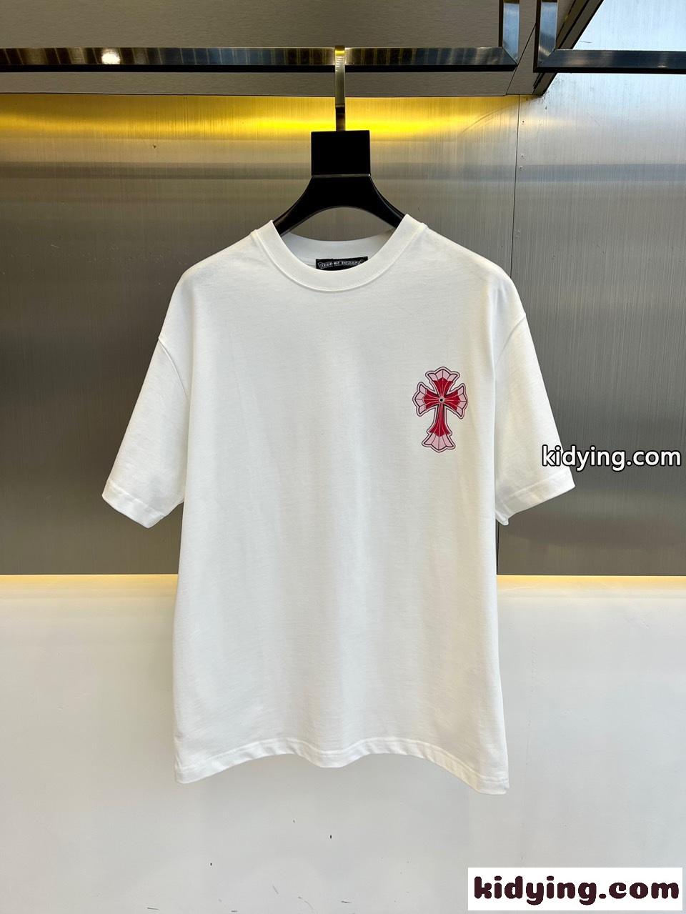 クロムハーツ 半袖Tシャツ コピー ゆったり ストリート カジュアル ホワイト-1