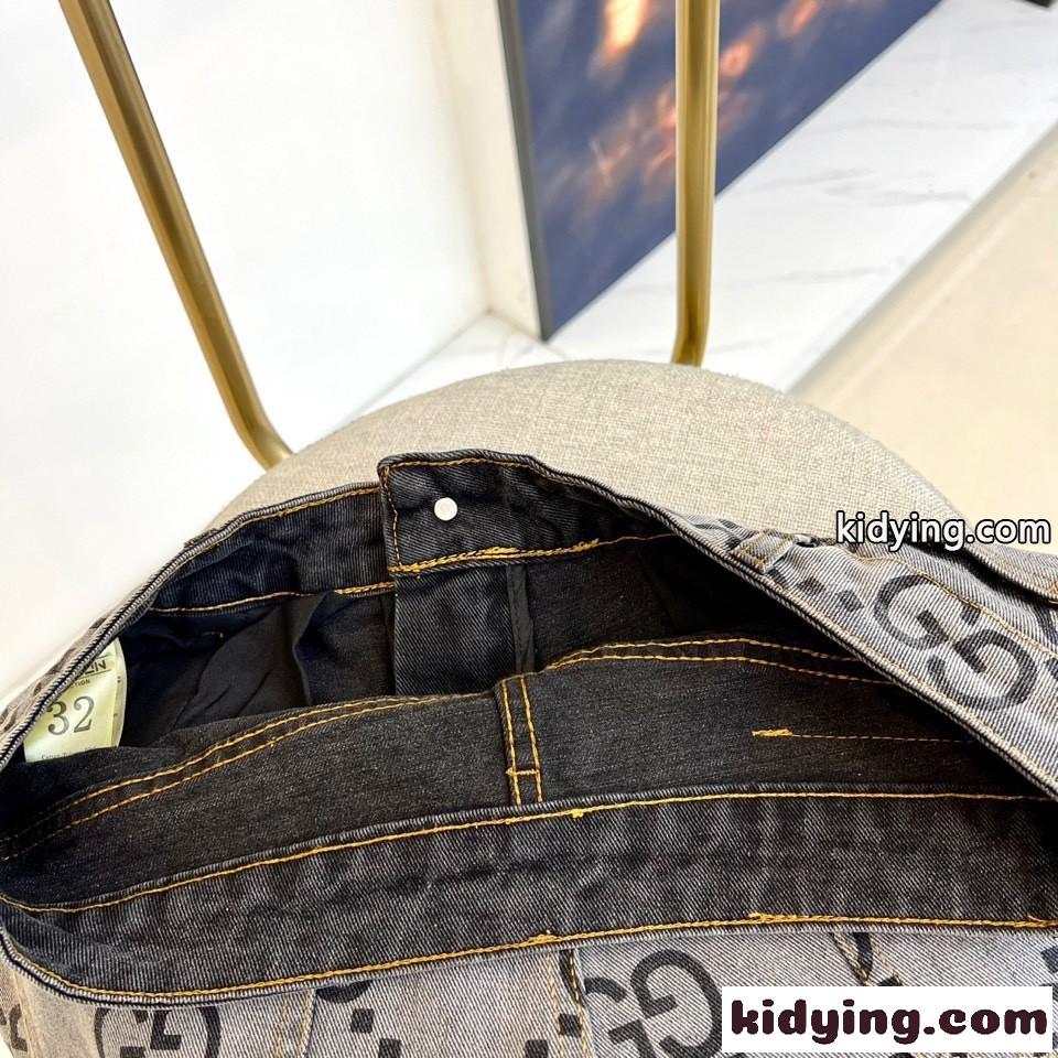 上品 おしゃれ GG ハーフパンツ グッチ パンツ 偽物 デニム ショートパンツ-3