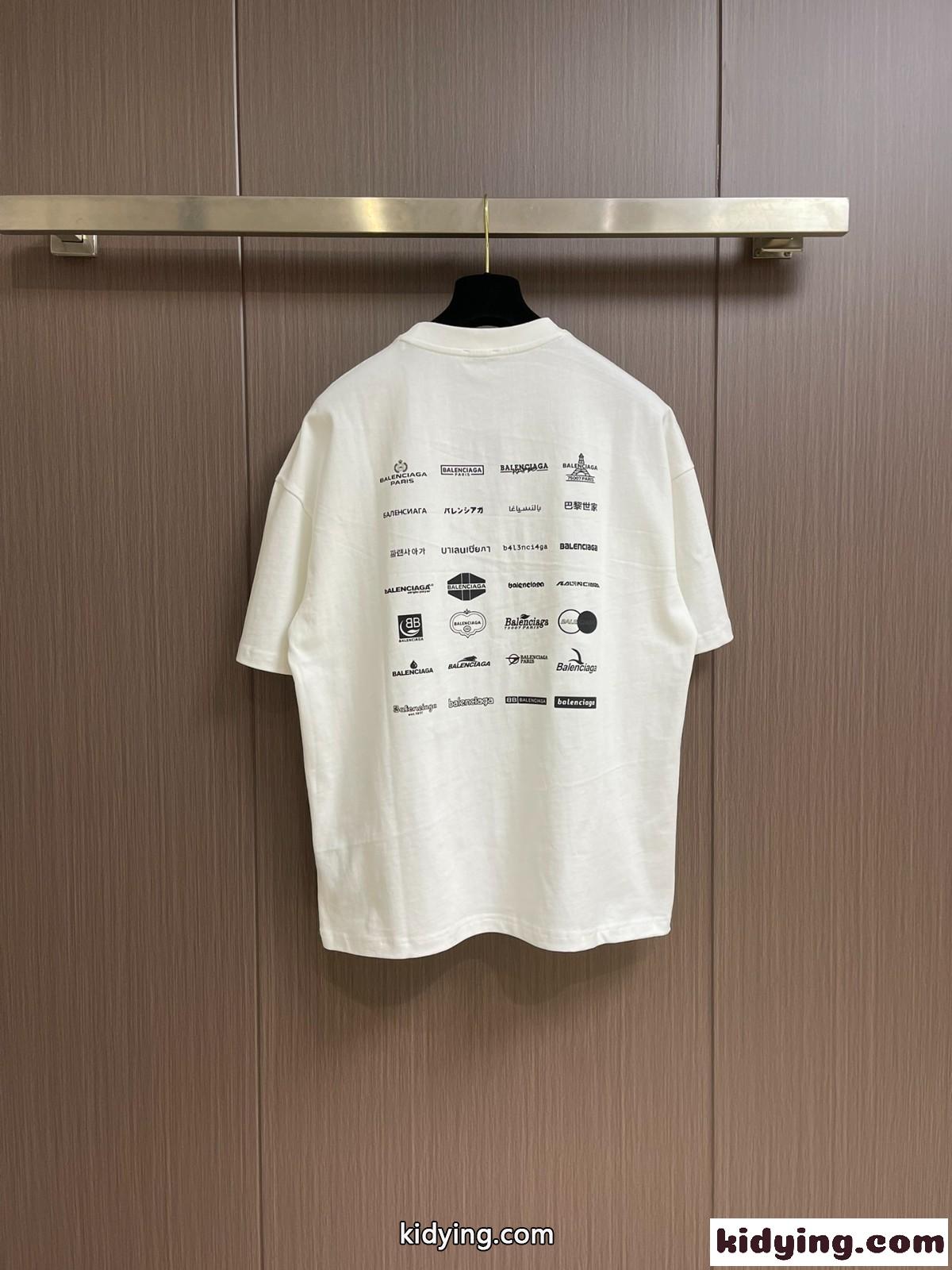 バレンシアガ Tシャツ コピー コットン お洒落 合わせやすい プリント 半袖Tシャツ-2