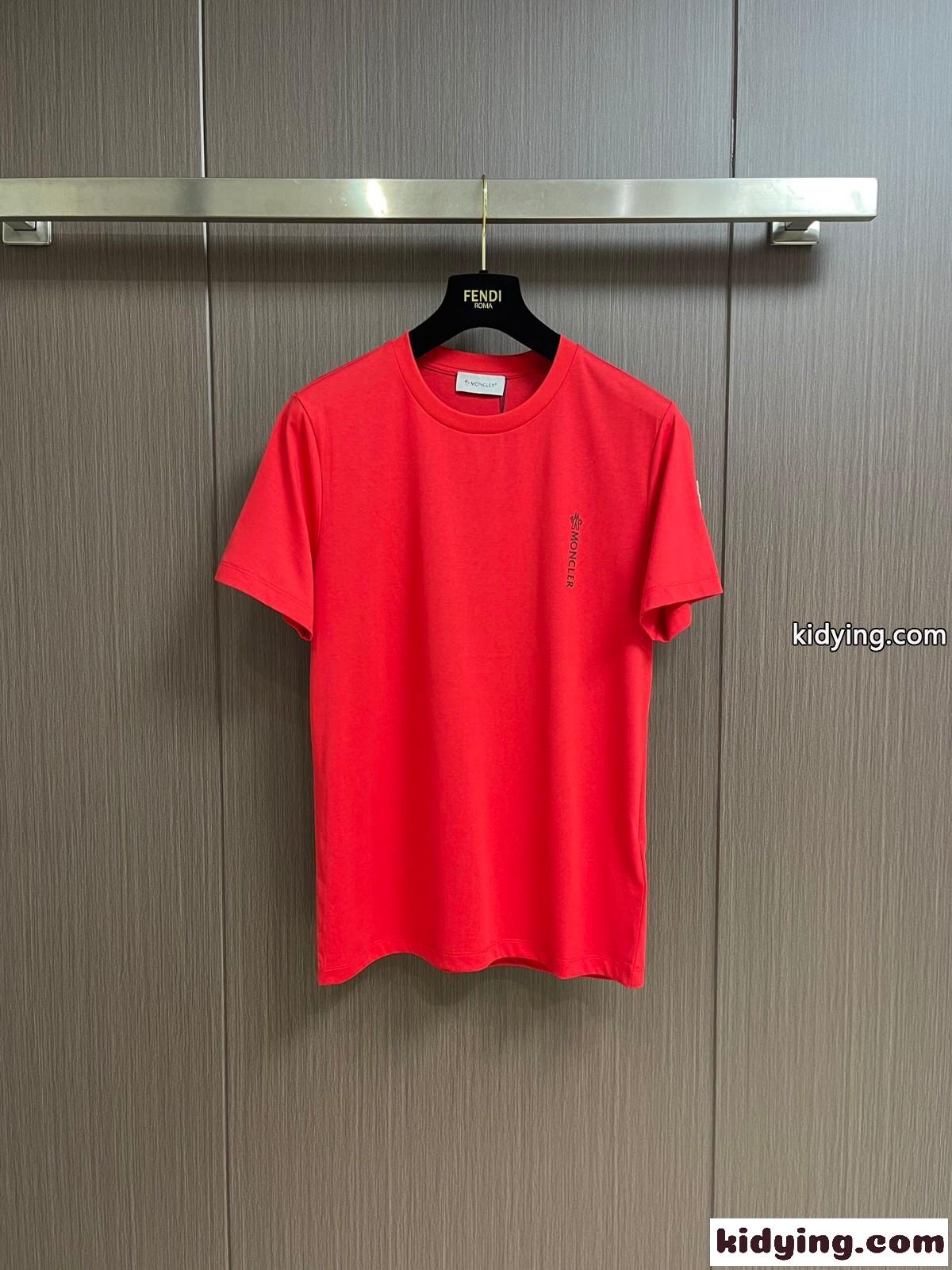シンプル 定番 モンクレール Tシャツ コピー ロゴ入り 半袖Tシャツ レッド-0