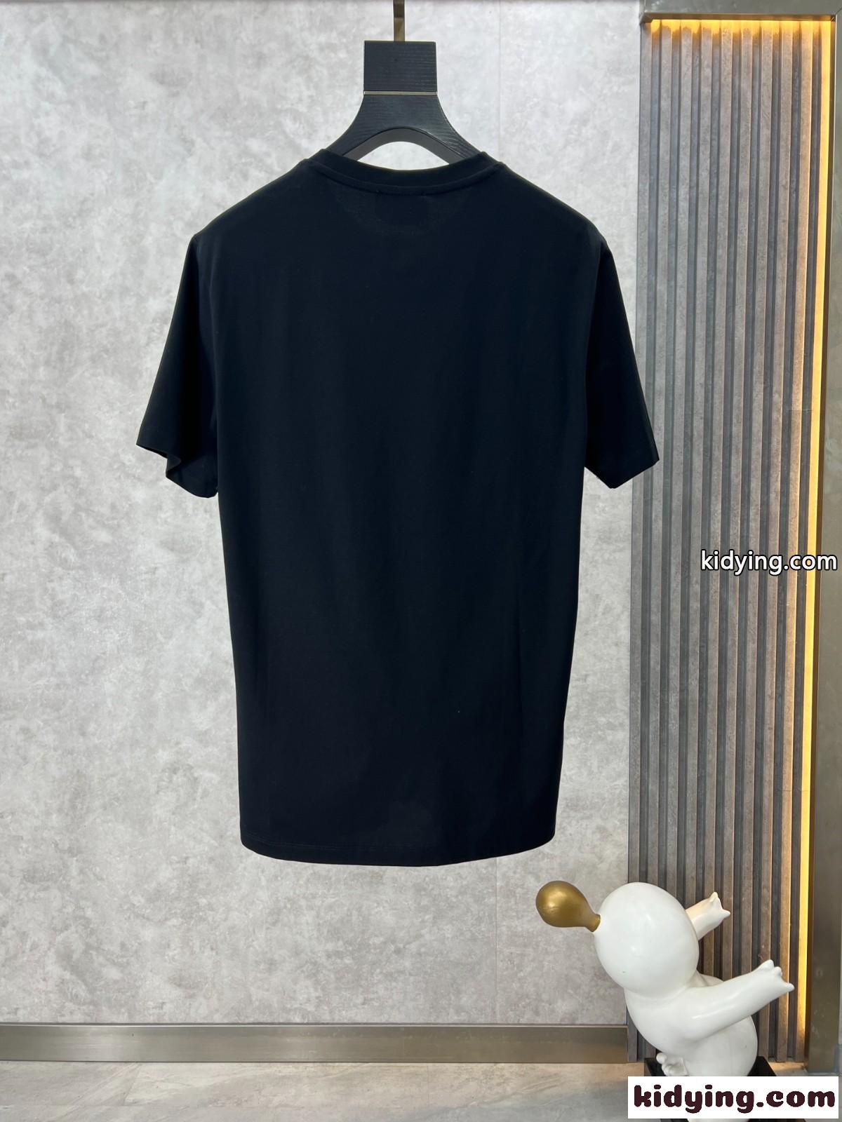 カジュアル 上品 エルメス Tシャツ コピー クルーネック 半袖Tシャツ ブラック-1