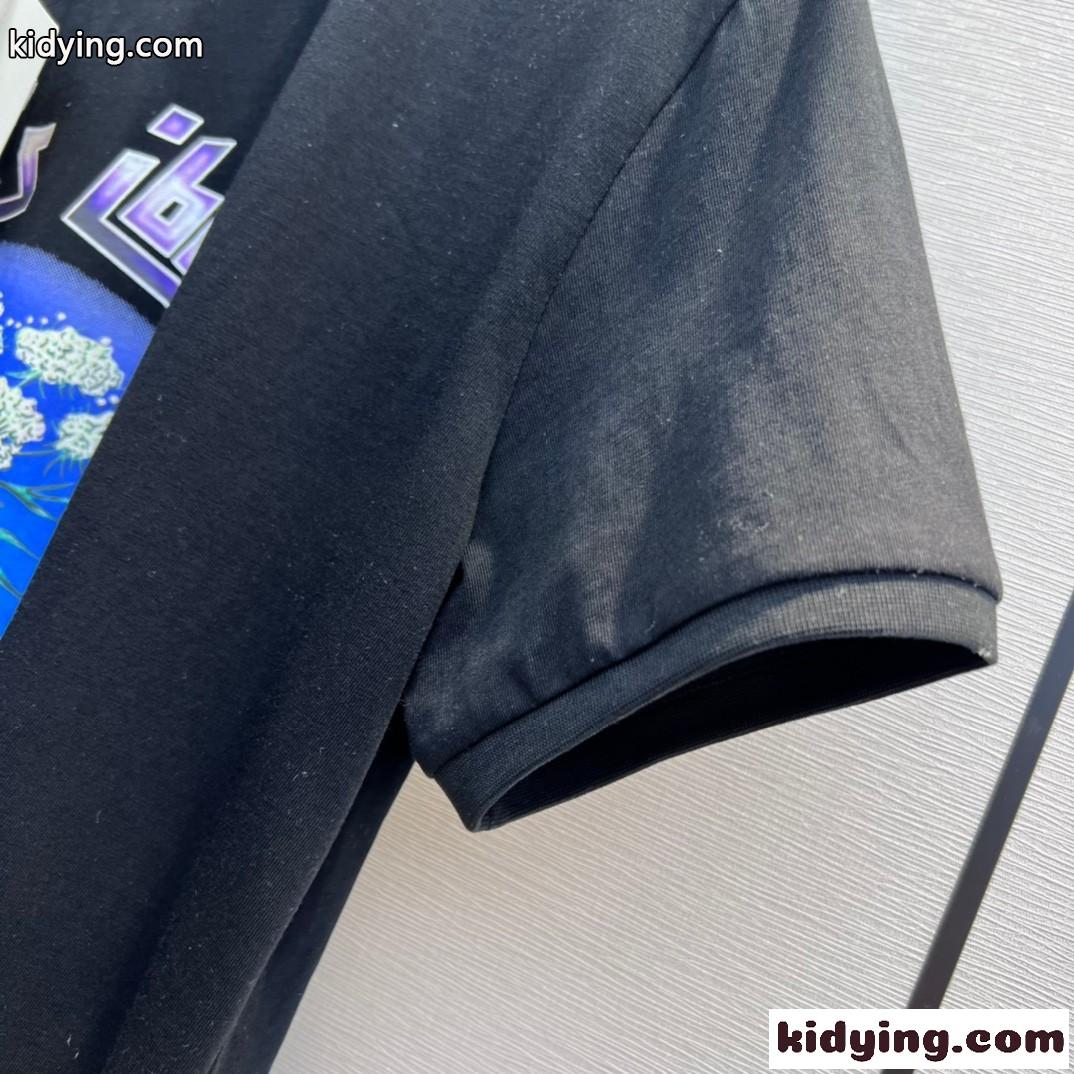 人気 フェンネル Tシャツ コットン ロエベ Tシャツ コピー ユニセックス ブラック-3