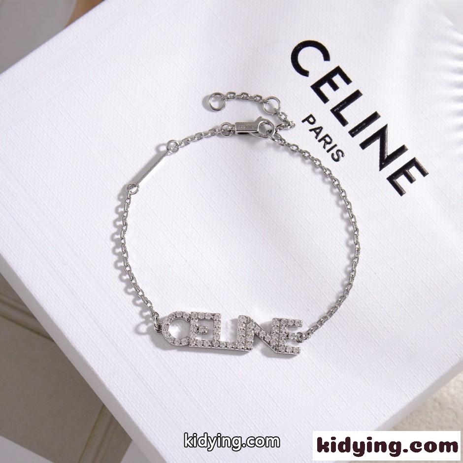 CELINE ロゴ セリーヌ ブレスレット 偽物 エレガント 合わせやすい-4