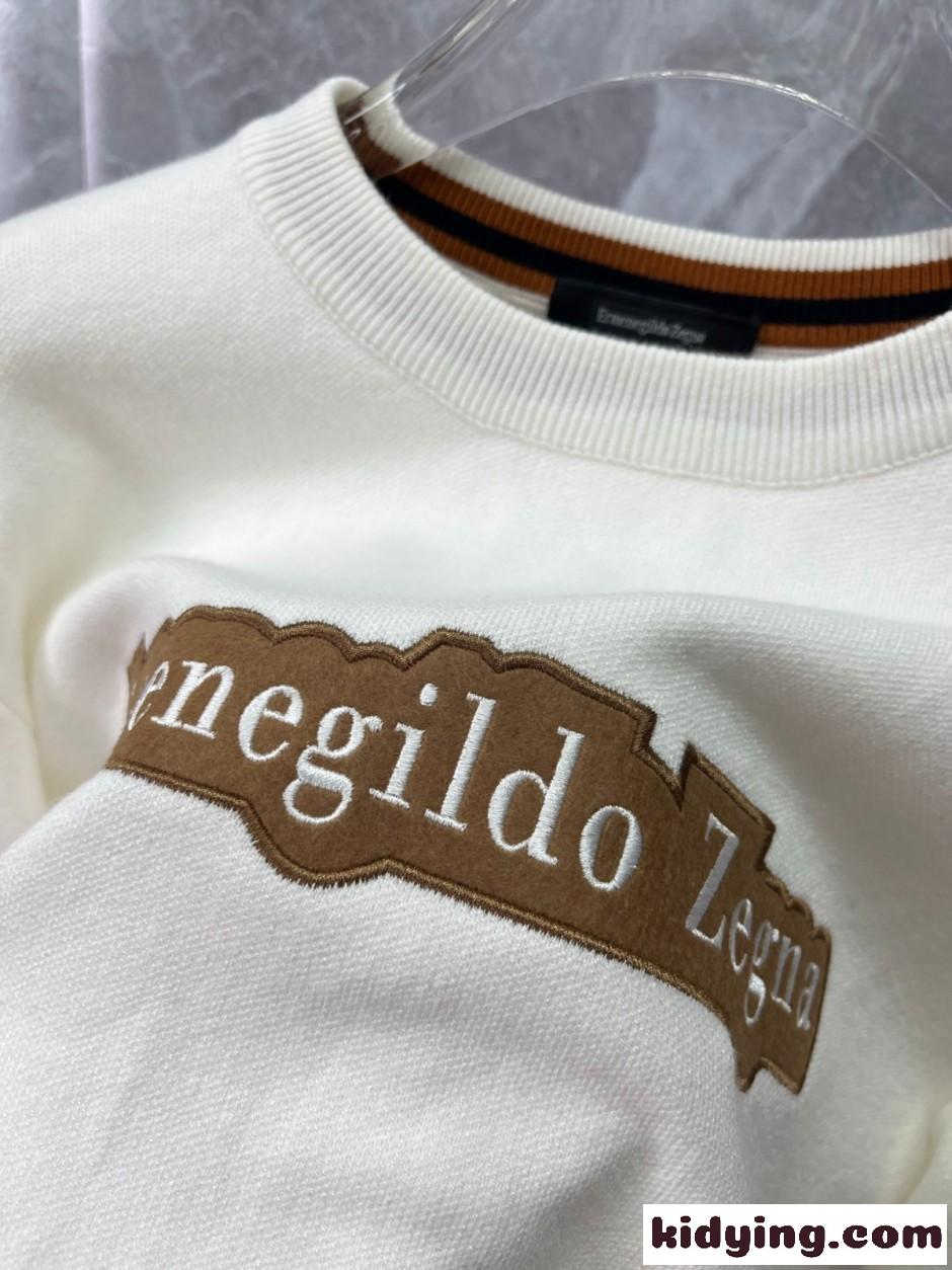 カジュアル ロゴ刺繍 クルーネック ニット エルメネジルド・ゼニア セーター 偽物-3