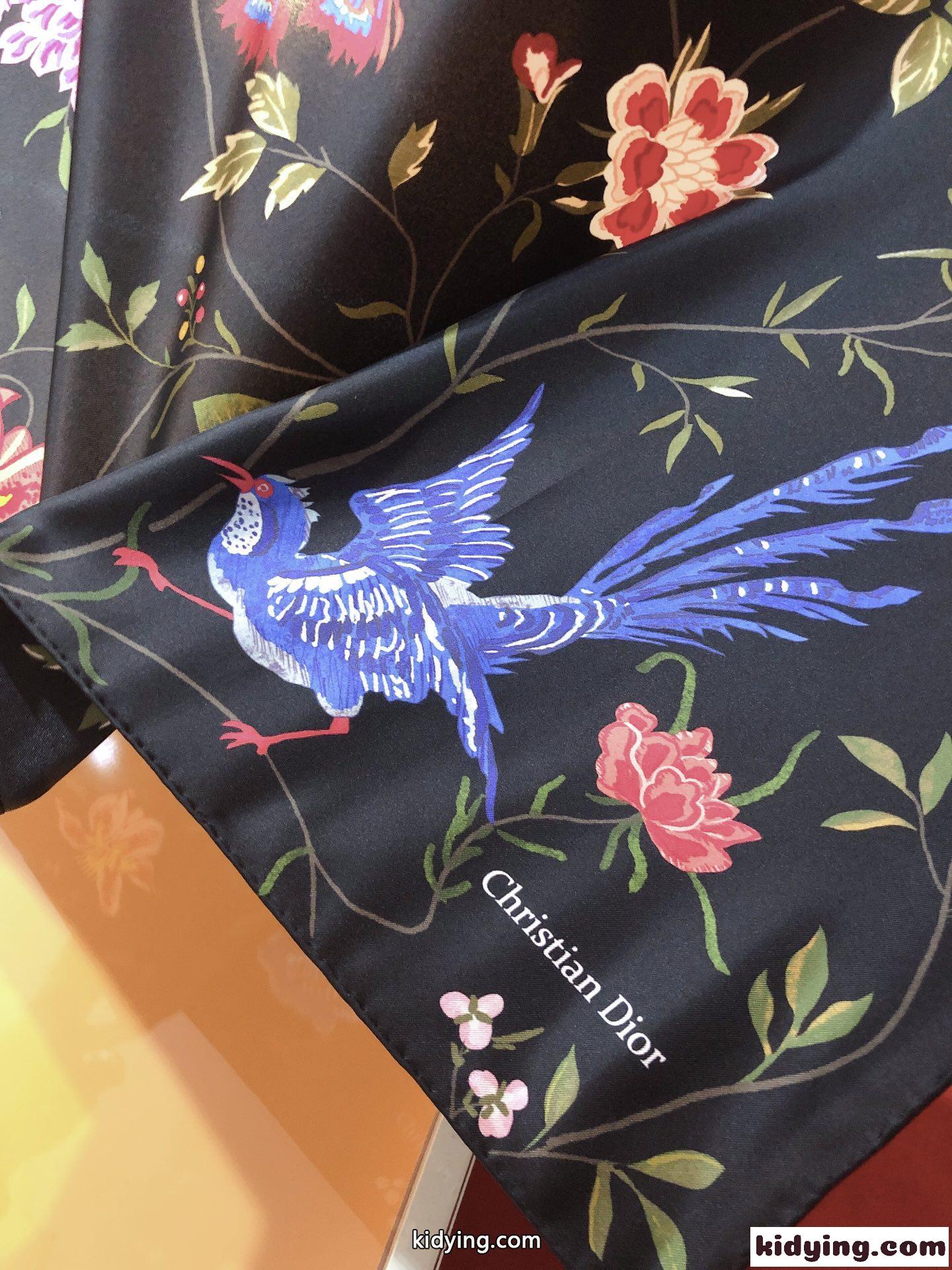 クリスチャン・ディオール スカーフ コピー レディース DIOR BIRDS 90 スクエアスカーフ-2