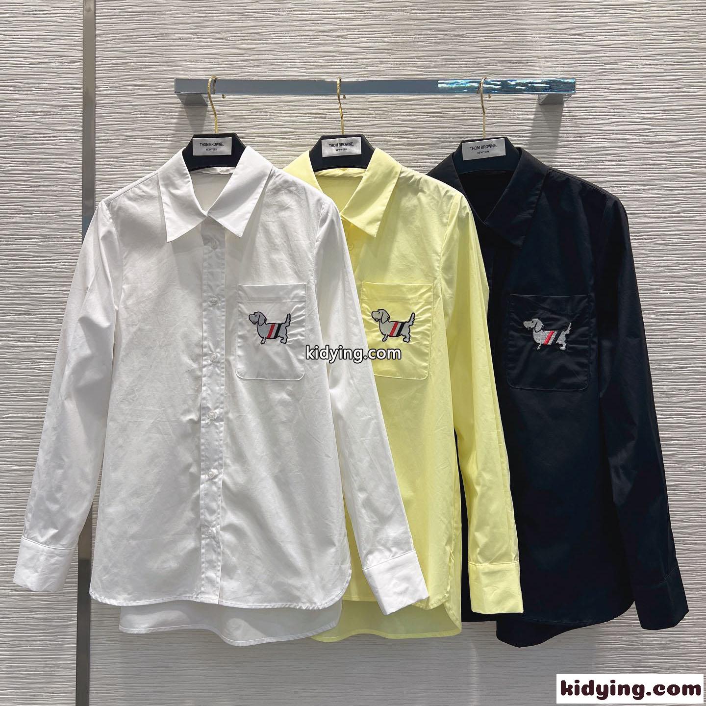 カジュアル 合わせやすい トムブラウン シャツ コピー 長袖 コットン 刺繍入り-0