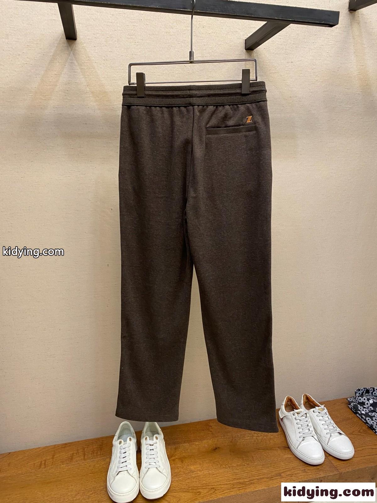 リラックス スウェットパンツ カジュアル エルメネジルド・ゼニア パンツ 偽物 コーヒー-2