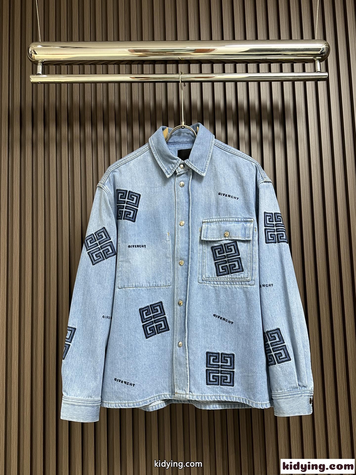 4G刺繍 デニムシャツ ジバンシィ ジャケット コピー ユニセックス ファッション-1