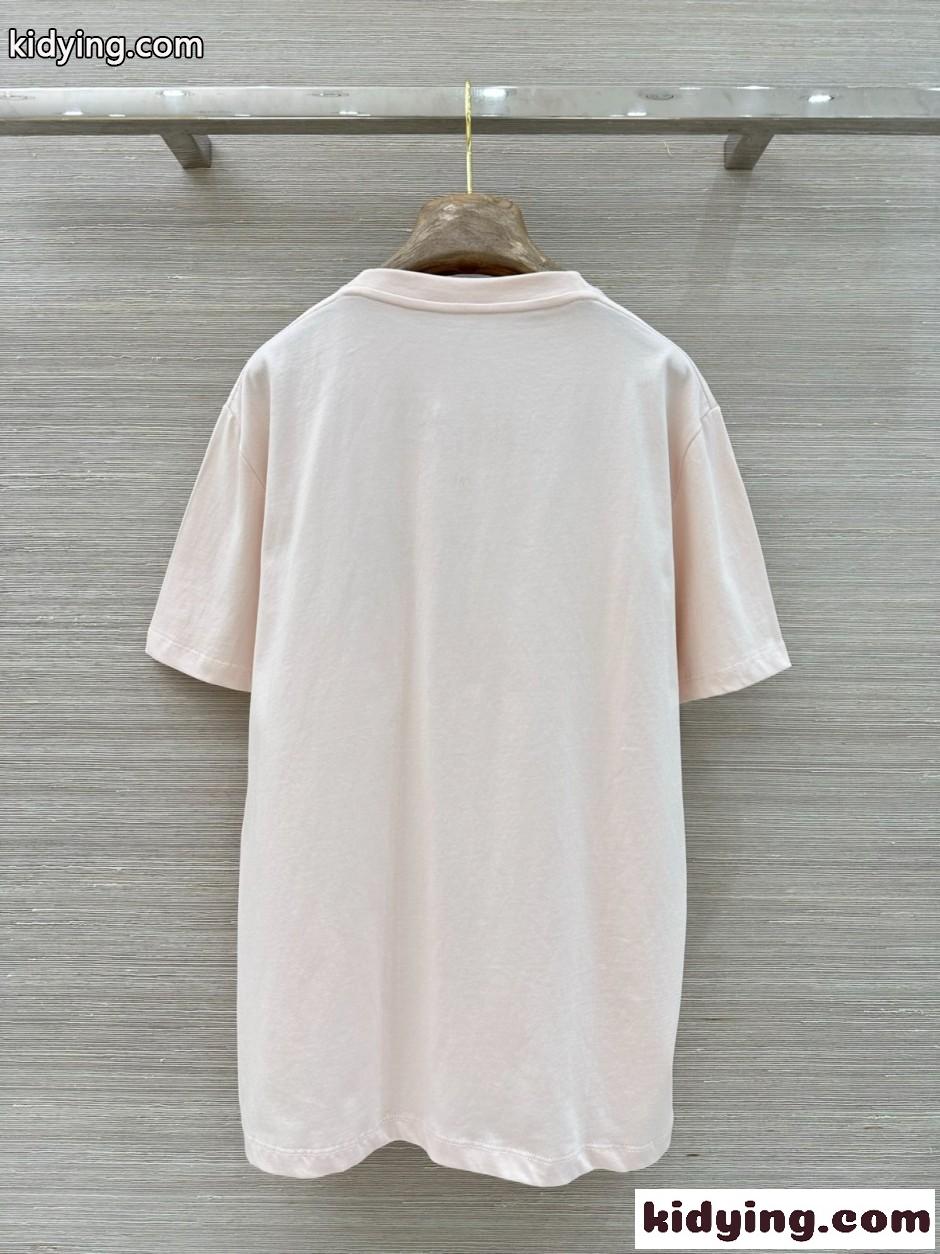 コットン クルーネック 半袖Tシャツ ロエベ Tシャツ コピー 合わせやすい-4