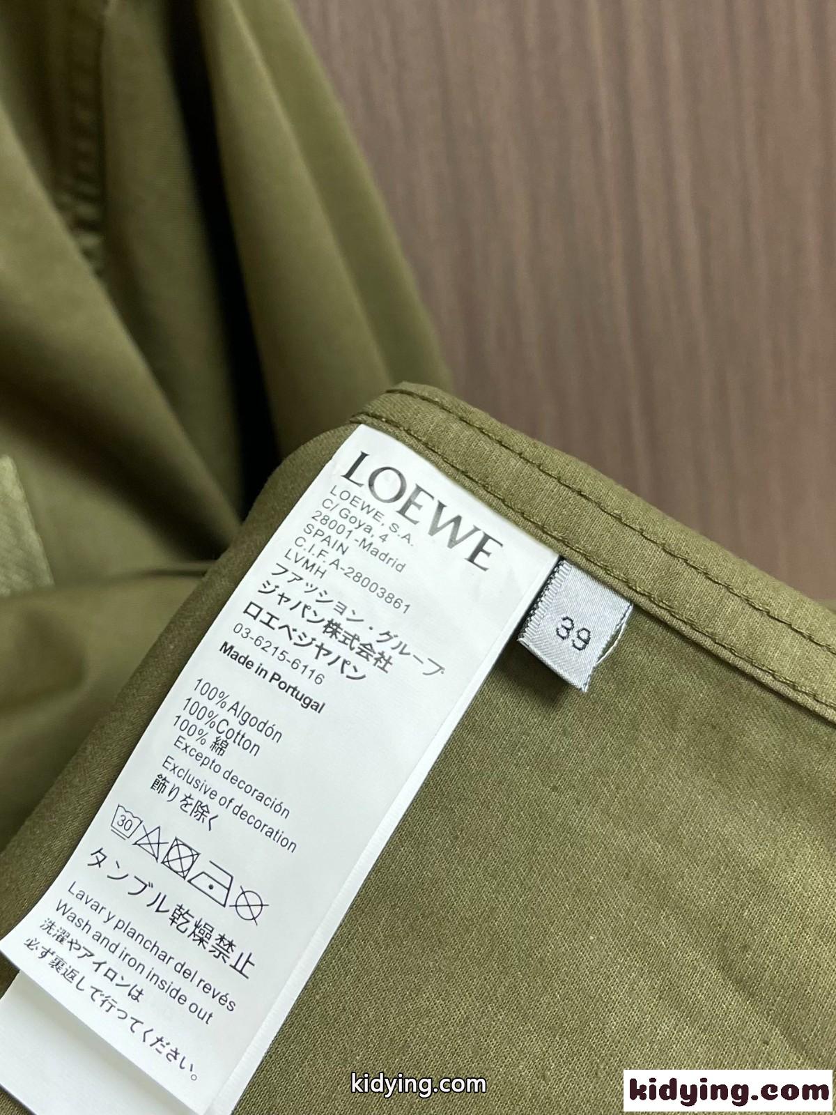 カジュアル コットン ロングスリーブシャツ ロエベ シャツ コピー グリーン-4