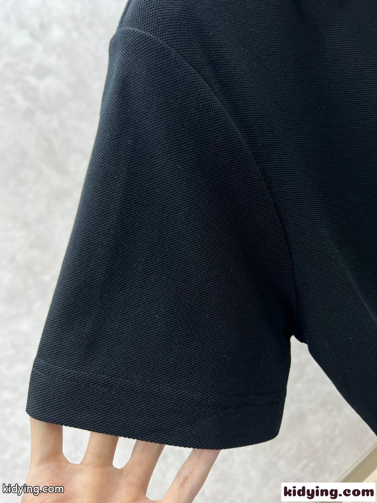 シンプル 刺繍入り コットンピケ ポロシャツ バーバリー 半袖Tシャツ コピー ブラック-3
