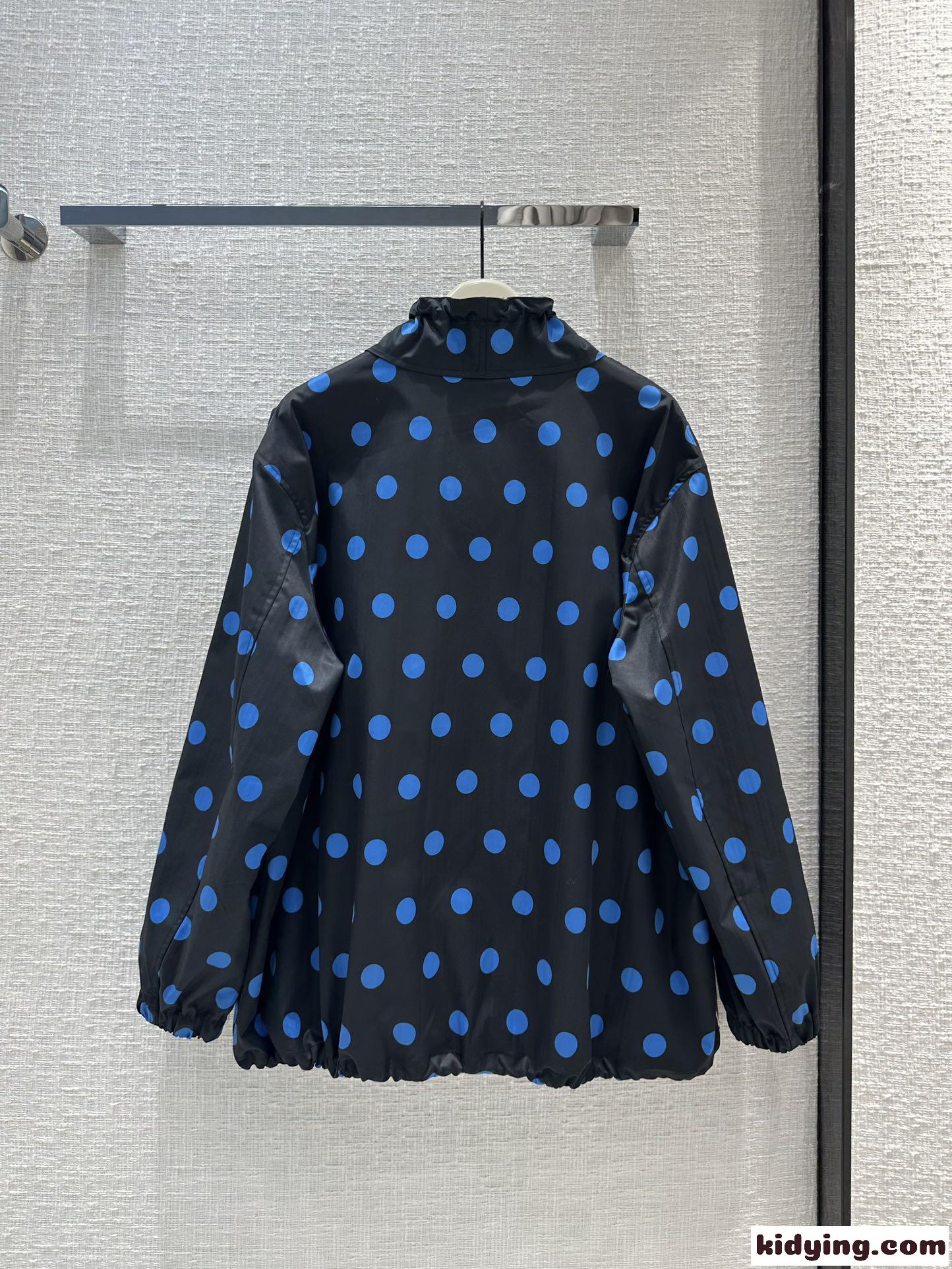 ポルカドット ナイロン オーバーサイズ バーバリー ジャケット コピー フード付き ユニセックス-4