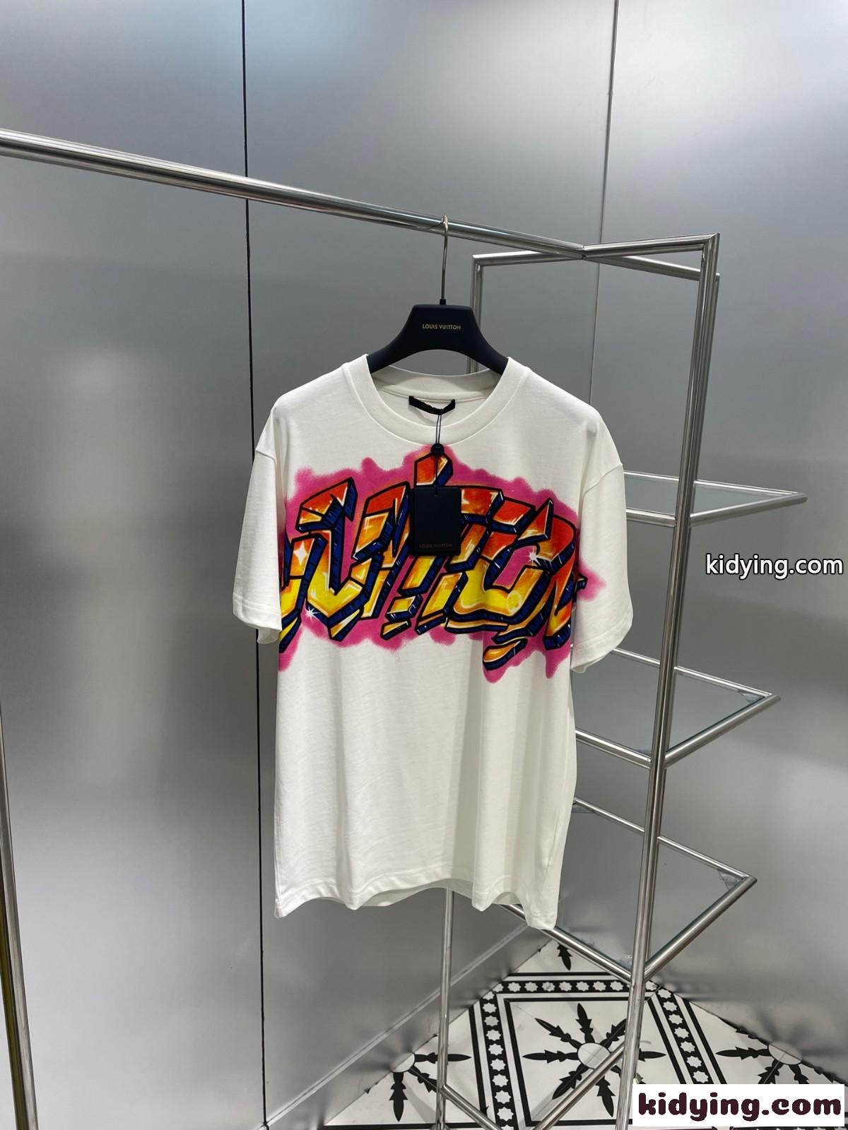 ユニセックス おしゃれ ストリート カジュアル ゆったり ルイ・ヴィトン Tシャツ コピー 春夏 半袖 トップス-2