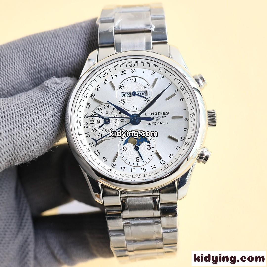人気 エレガント ロンジン 時計 コピー 多機能 40mm ウォッチ-1