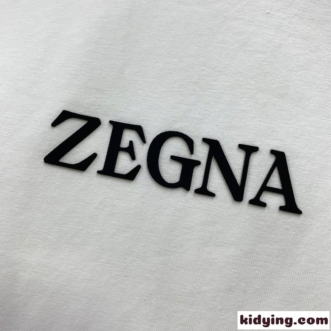 ベーシック シンプル ロゴ クルーネック 半袖Tシャツ エルメネジルド・ゼニア Tシャツ コピー ホワイト-3