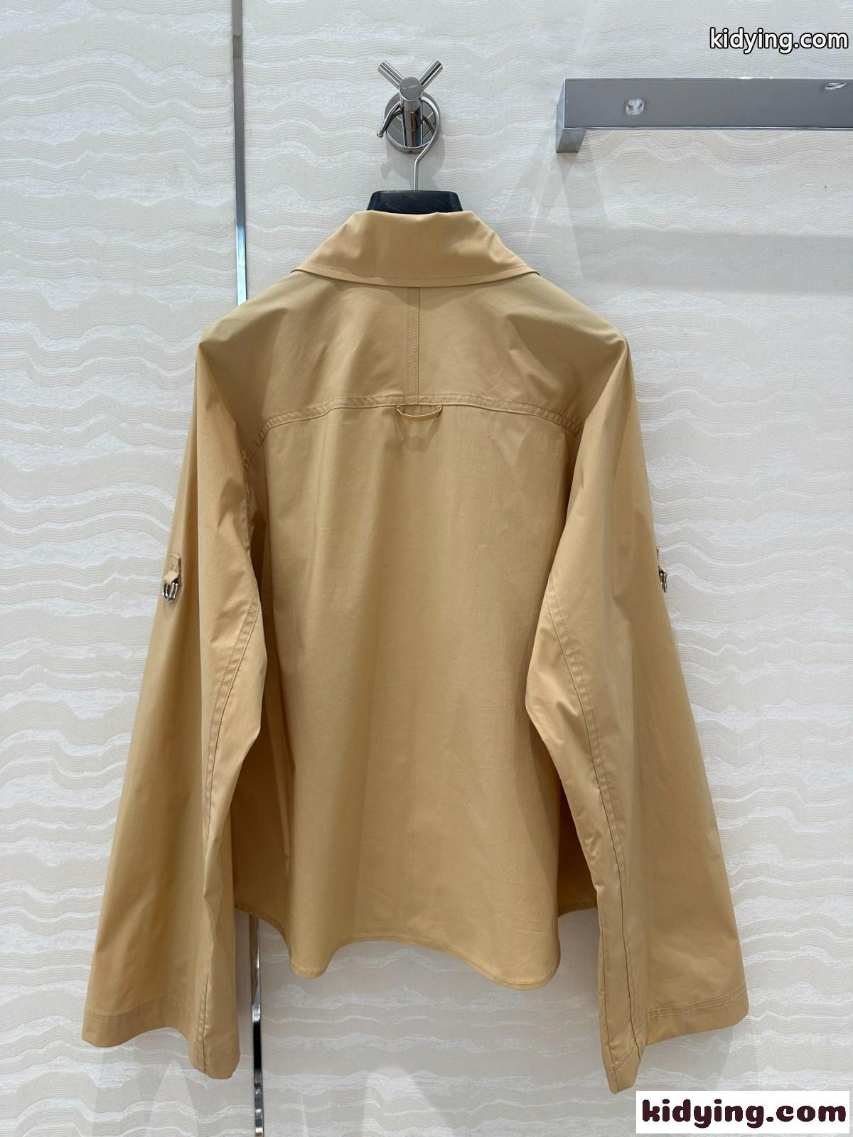 カジュアル 合わせやすい コットンシャツ エルメス シャツ コピー ベージュ-4