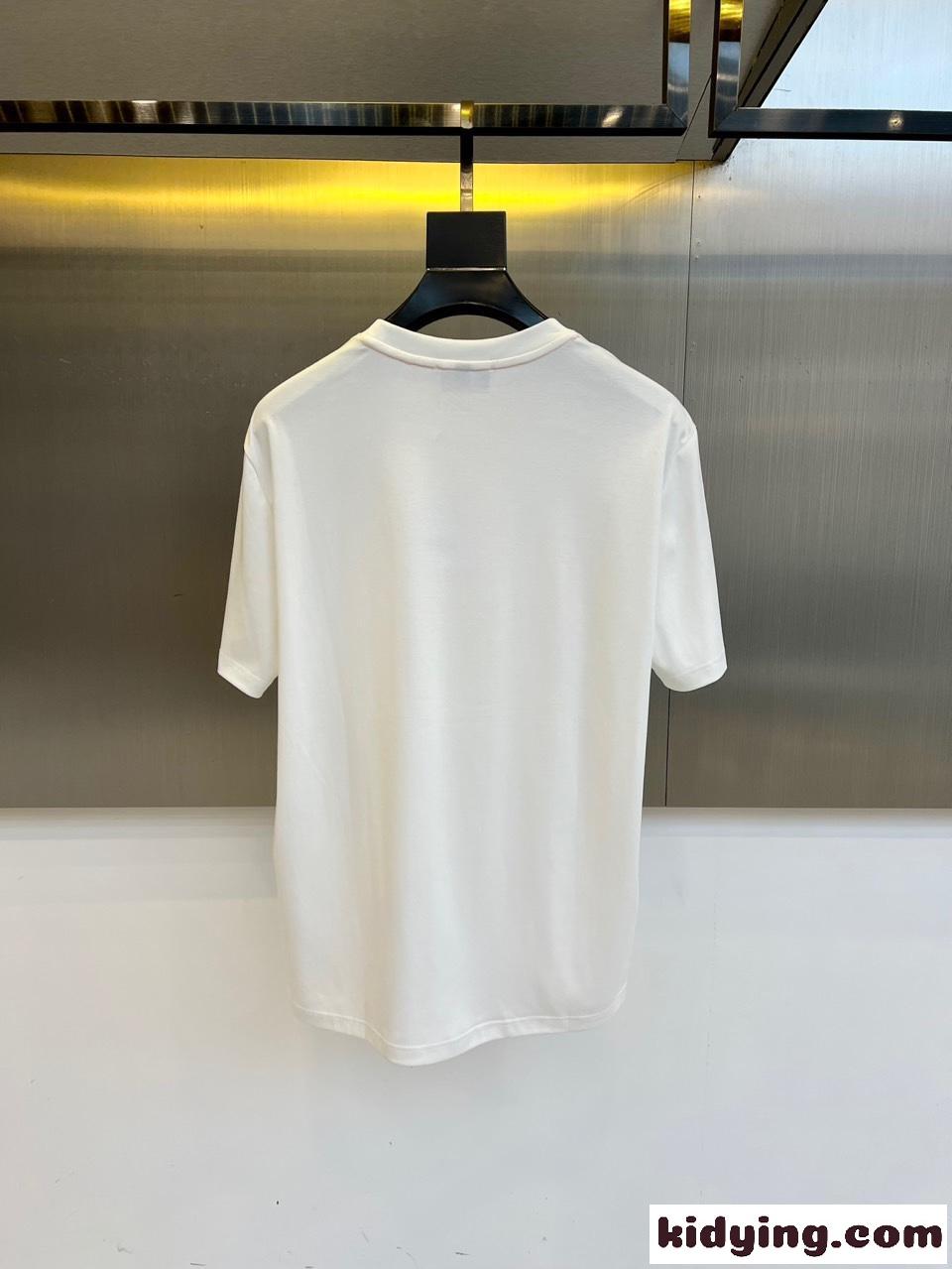 シンプル クルーネック 半袖Tシャツ エルメス Tシャツ 偽物 合わせやすい ホワイト-3