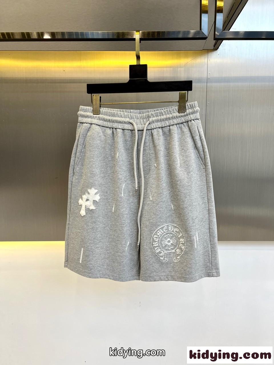 カジュアル 春夏 ショートパンツ クロムハーツ パンツ 偽物 コットン グレー-0