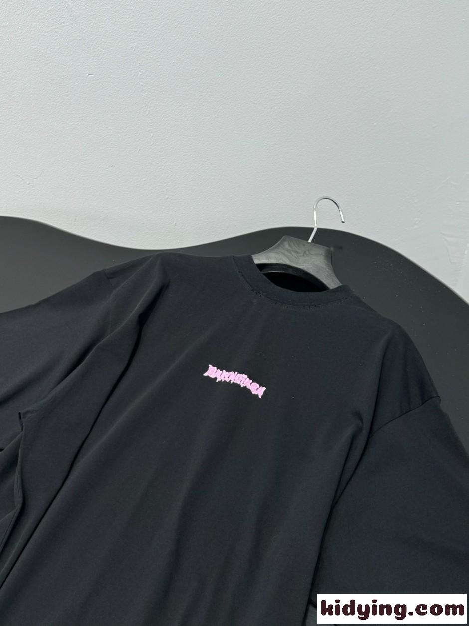 ロゴ入り オーバーサイズ 半袖Tシャツ バレンシアガ Tシャツ 偽物 ユニセックス-2