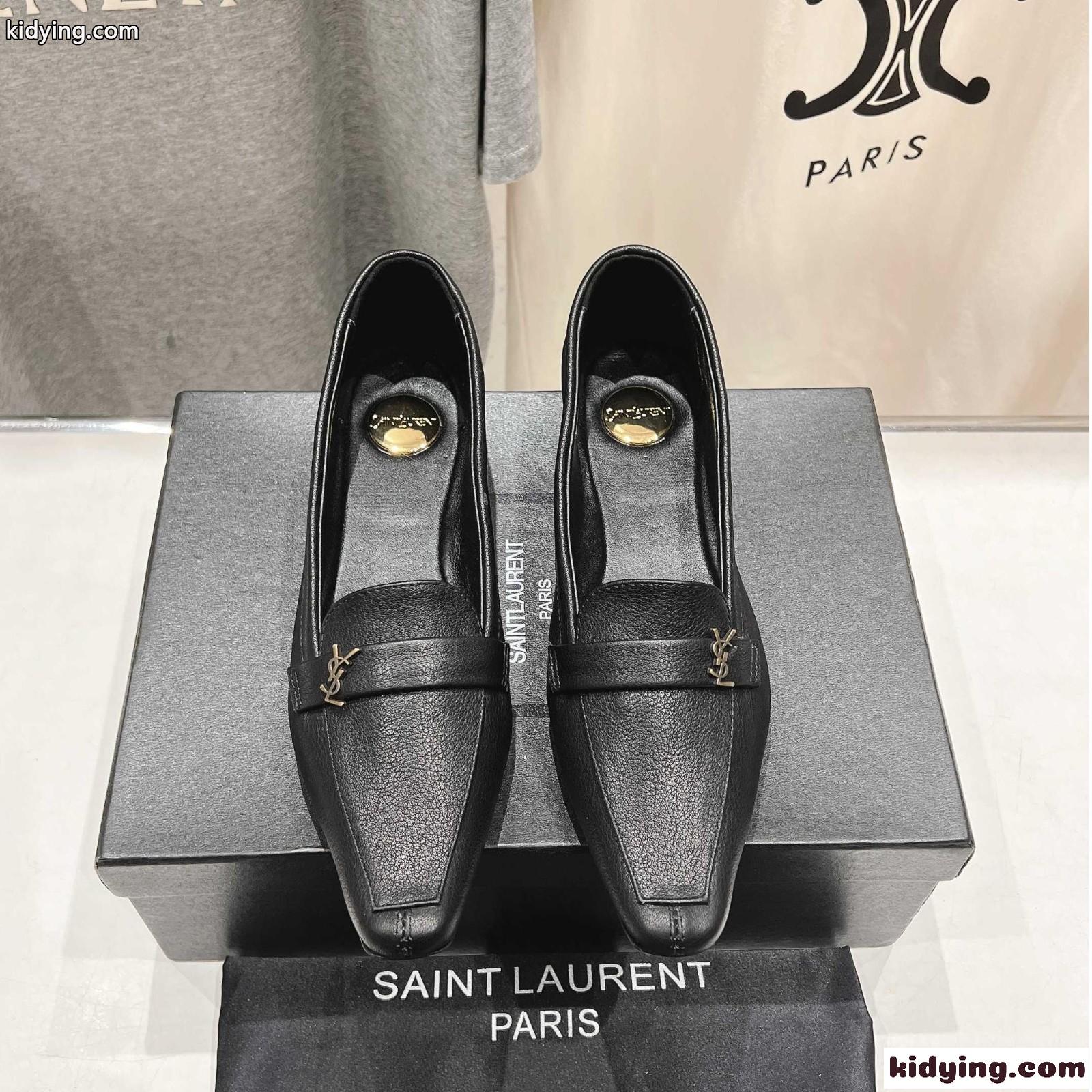 シンプル 上品 YSL イヴ・サンローラン ポピー バレリーナ スーパーコピー ブラック-2