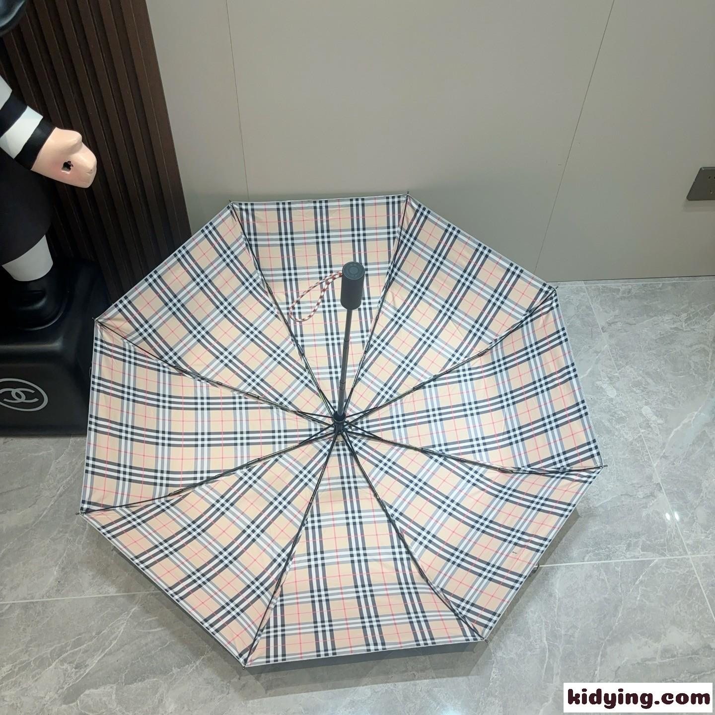 お洒落 バーバリー 傘 偽物 折りたたみ傘 チェック柄 晴雨兼用 日傘-5