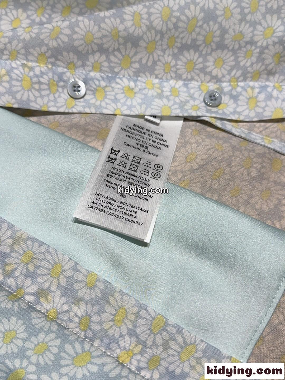 プリント シルクシフォン シャツ グッチ シャツ コピー ロングスリーブ-3