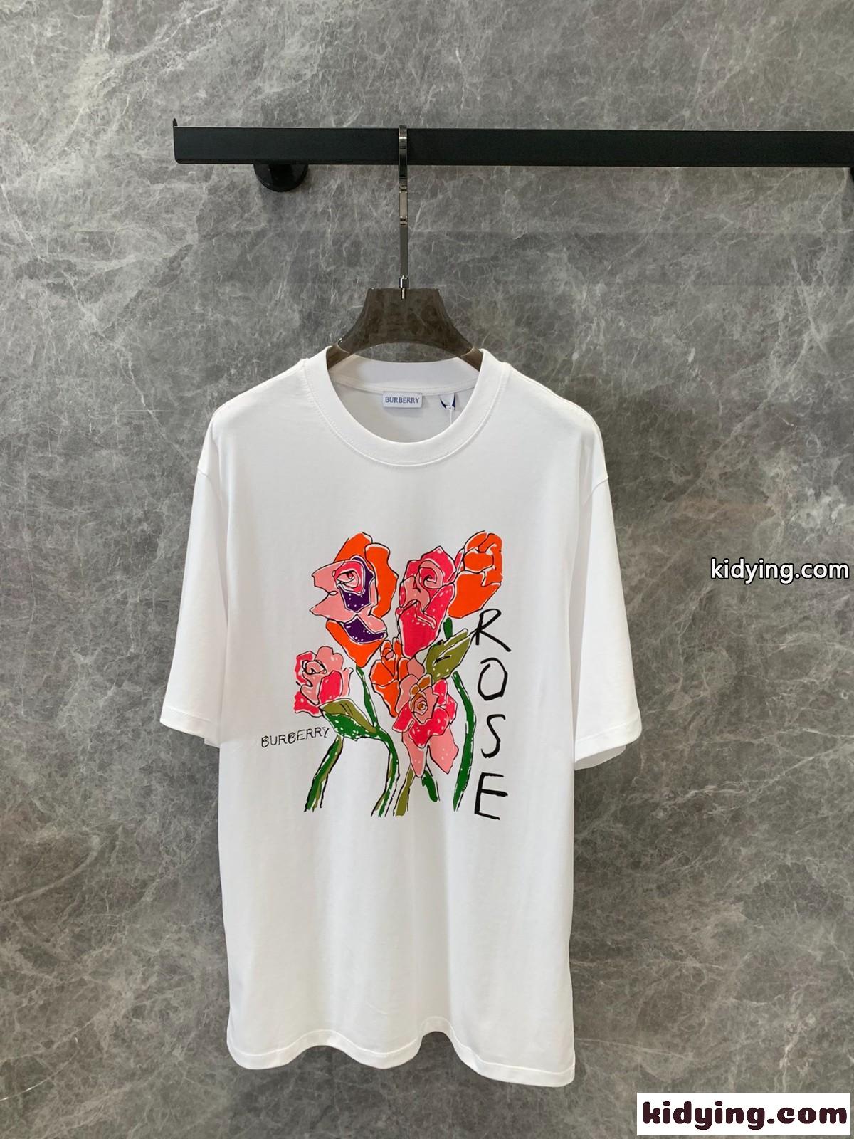 おしゃれ カジュアル プリント コットンTシャツ バーバリー Tシャツ コピー 半袖 トップス-0