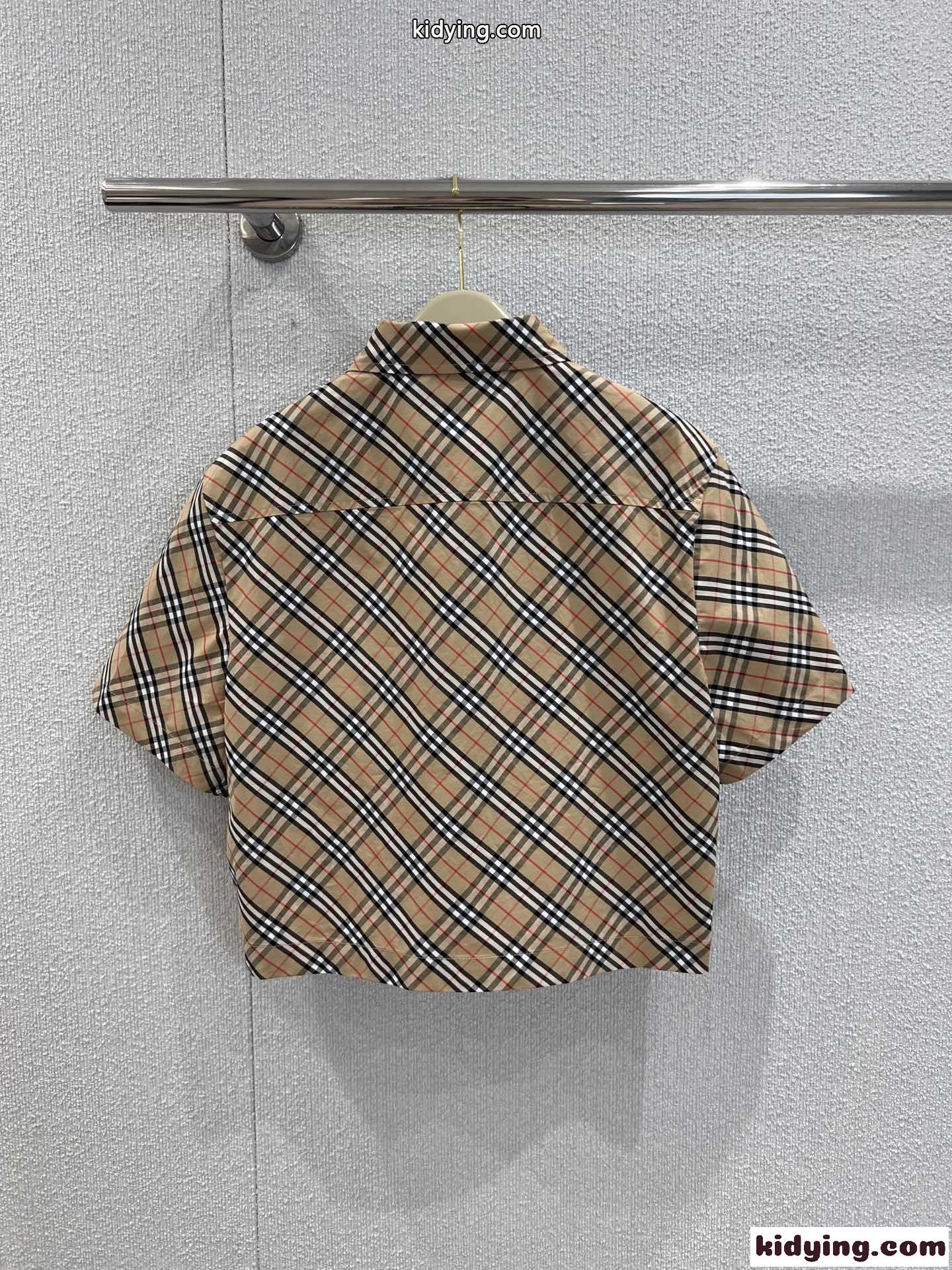 クロップド チェック コットンシャツ バーバリー シャツ コピー ベージュ-0