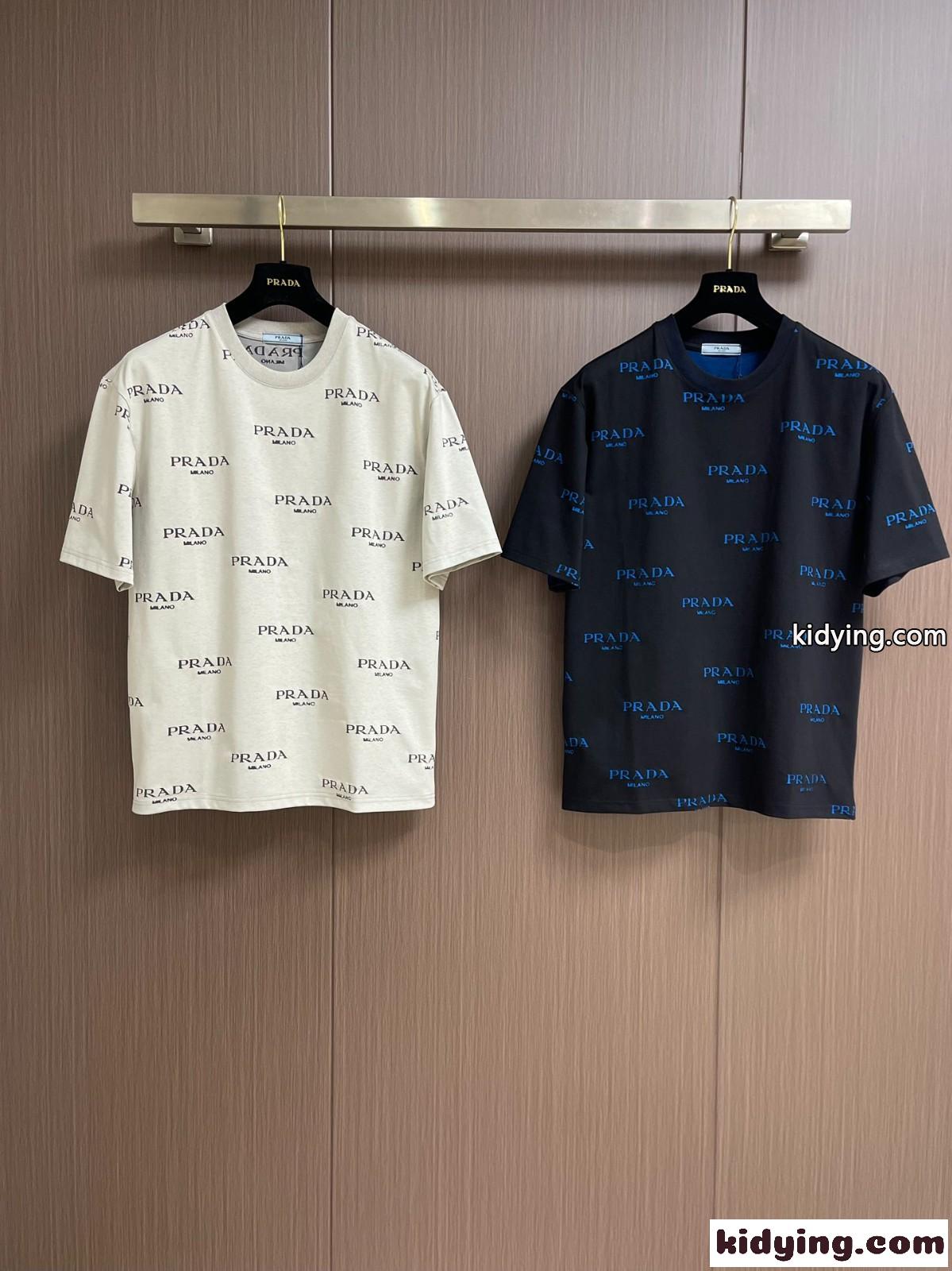 おしゃれ ロゴ入り プラダ Tシャツ コピー コットン 半袖Tシャツ-0