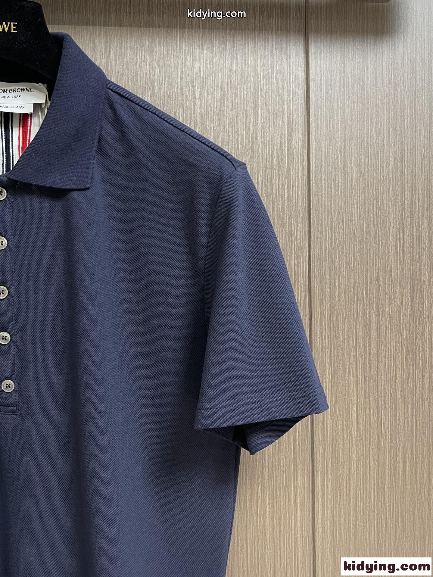 シンプル カジュアル トムブラウン Tシャツ コピー 半袖 ポロシャツ ネイビー-2
