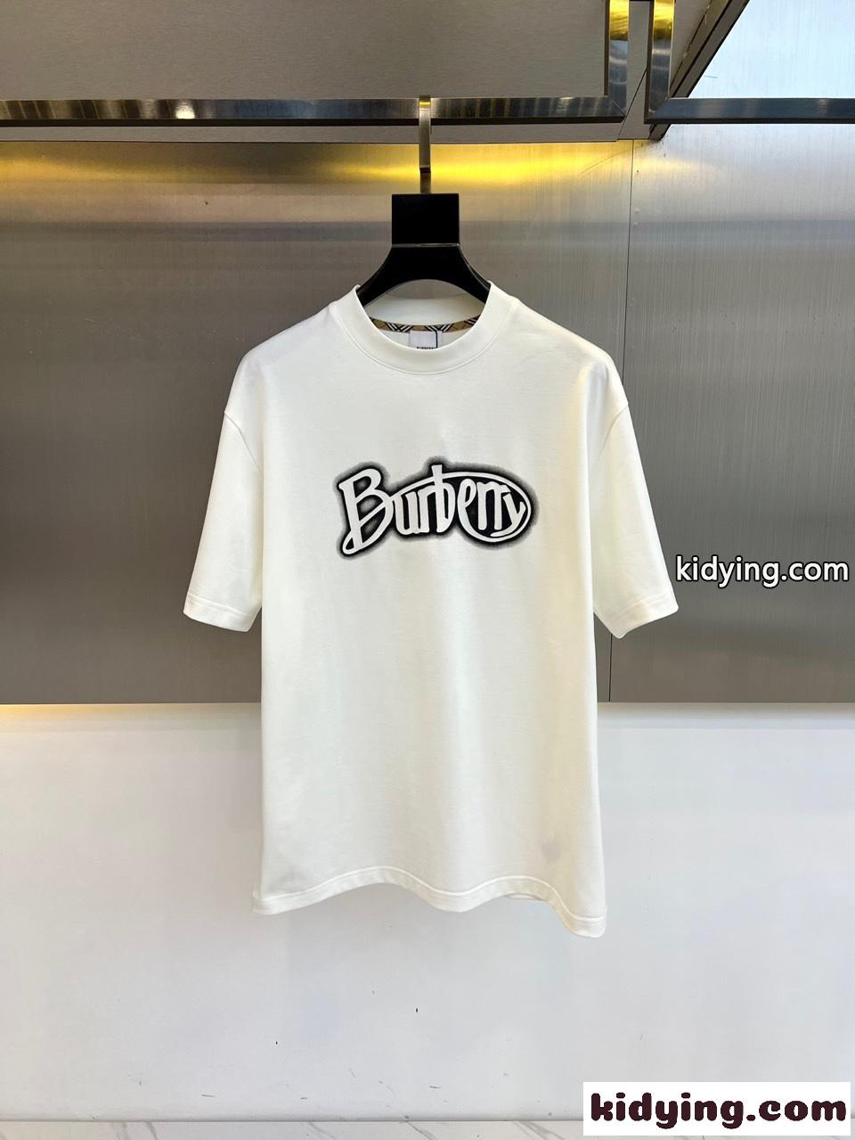 定番 おしゃれ ロゴプリント コットンTシャツ バーバリー 半袖Tシャツ コピー ホワイト-0
