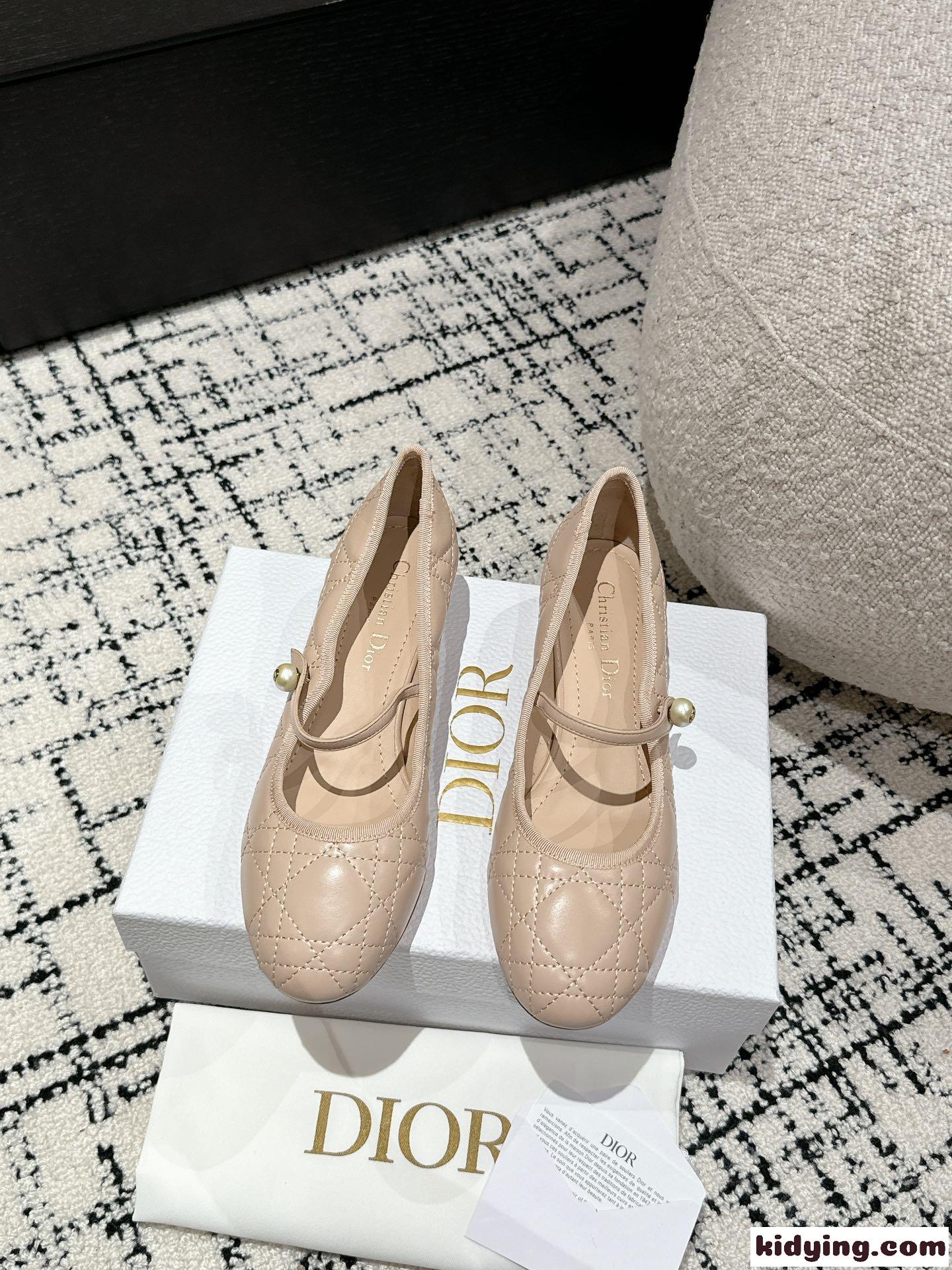 Dior バレエパンプス クリスチャン・ディオール パンプス コピー ベージュ-2