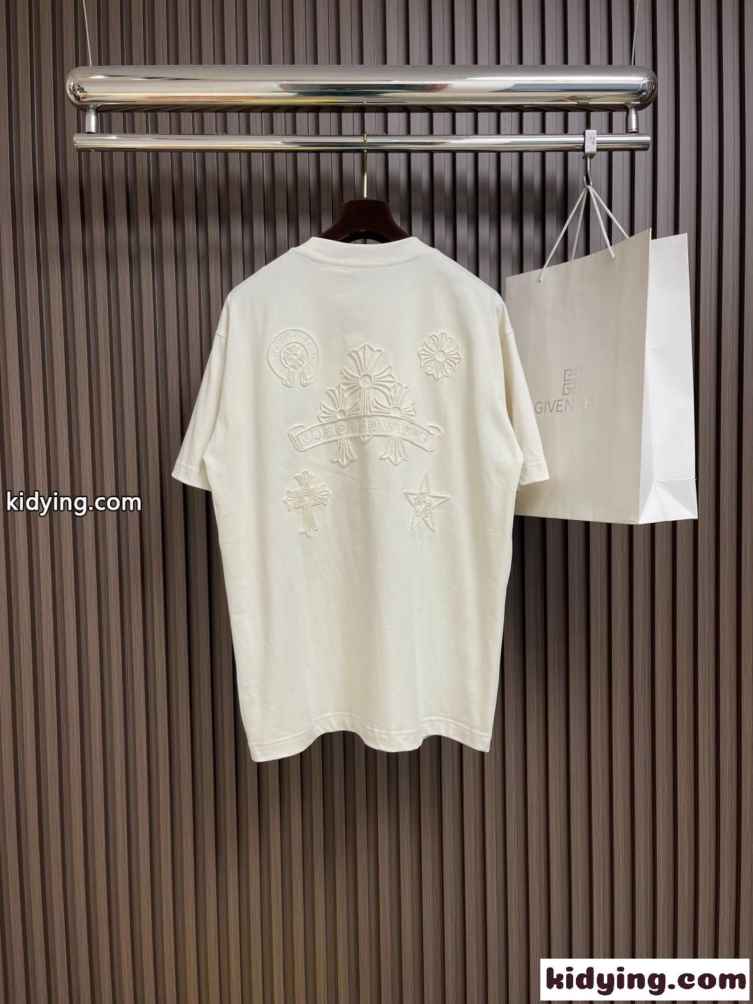 カジュアル ロゴ 半袖Tシャツ クロムハーツ Tシャツ コピー コットン-2