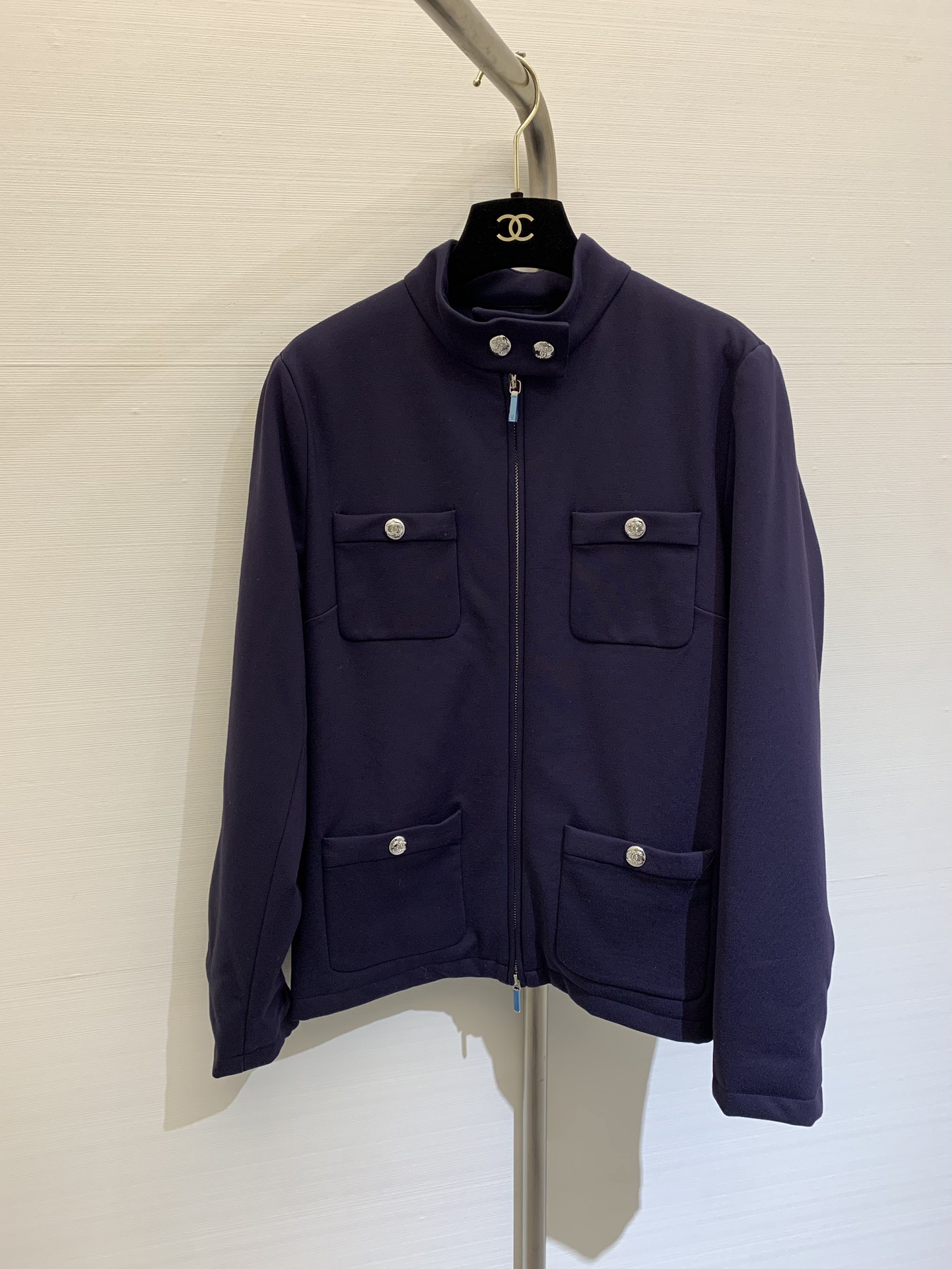 シャネル ジャケットN級品 アウター トップス ハイネック 秋冬服 厚い 暖かい ブルー-0