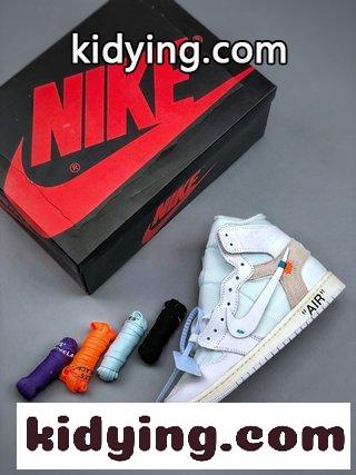 ​Air Jordan 1 x OFF-WHITE 白連名  靴のネット紗 踵香港宝などの大部分の材料を購入する オフホワイト 新作 シューズ コピー-4