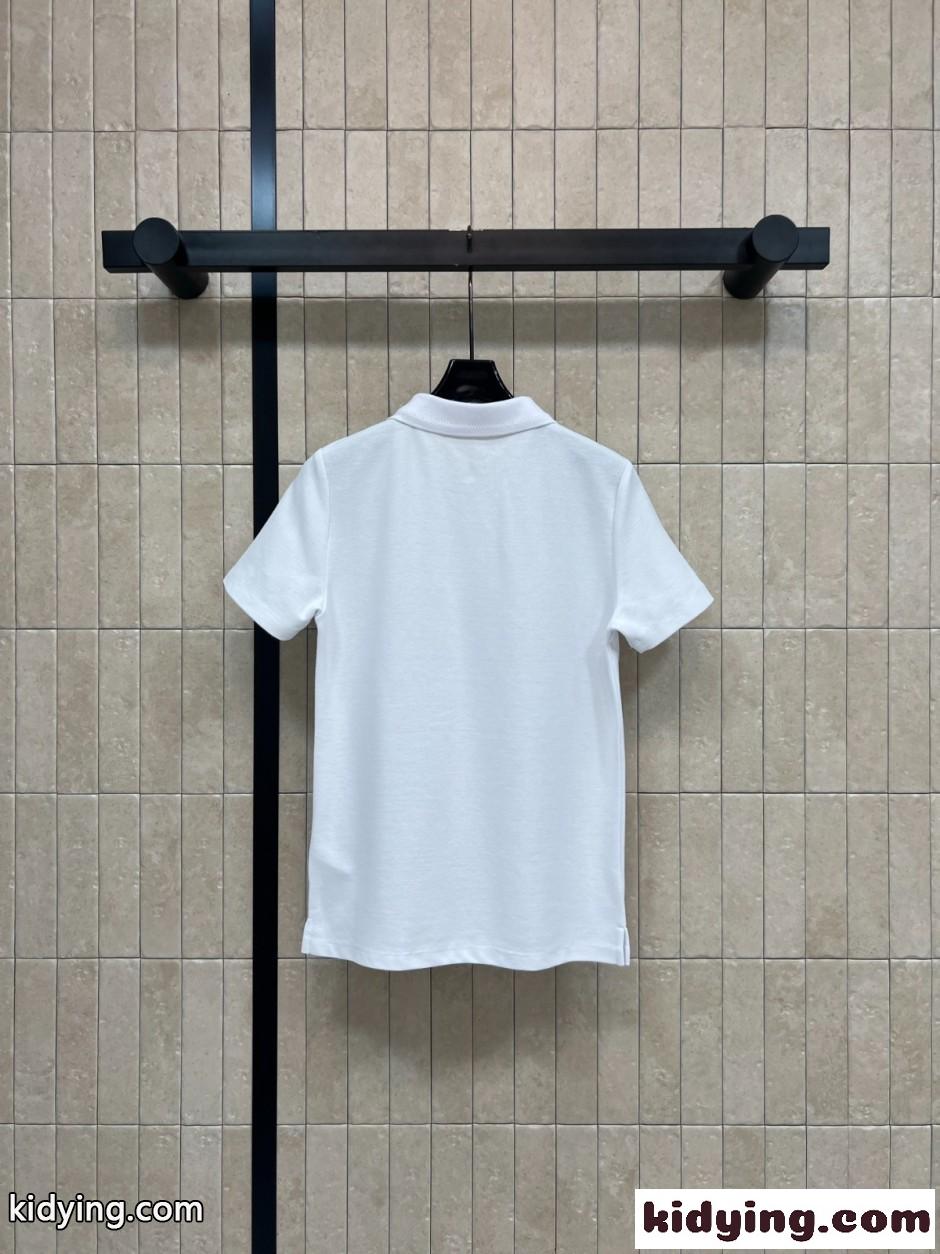 シンプル ロゴ刺繍 ポロシャツ クリスチャン・ディオール Tシャツ 偽物 ホワイト-4