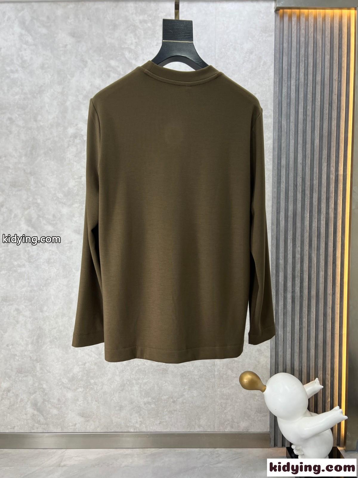 シンプル アルマーニ Tシャツ コピー 合わせやすい クルーネック 長袖Tシャツ-1