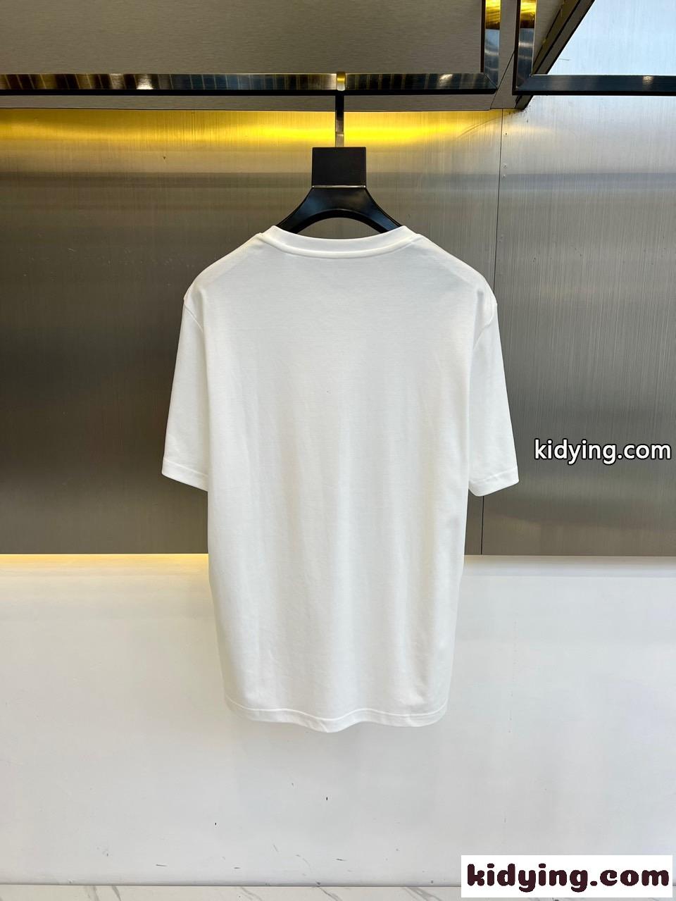 定番 快適 シルケットコットン 半袖Tシャツ エルメス Tシャツ コピー ホワイト-0