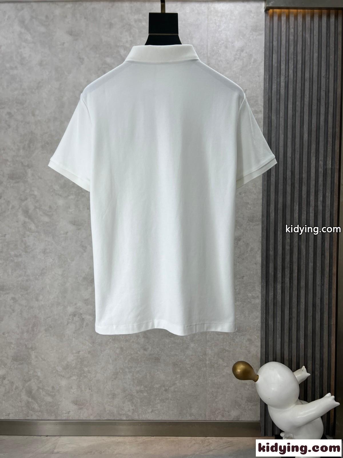 トムブラウン 半袖Tシャツ コピー カジュアル コットンピケ ポロシャツ ホワイト-1